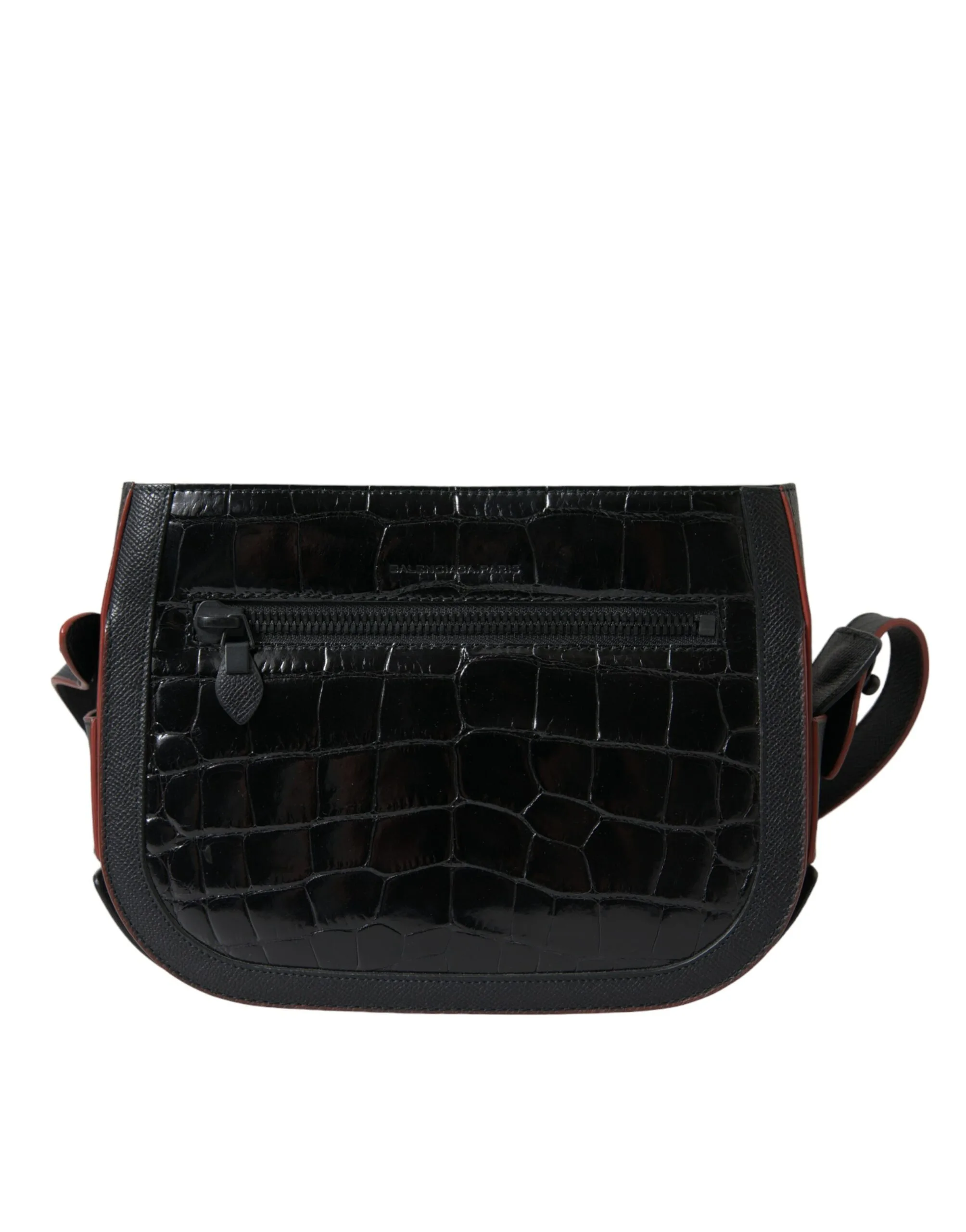 Black Exotic Leather Shoulder Crossbody Camera Bag - Image 3