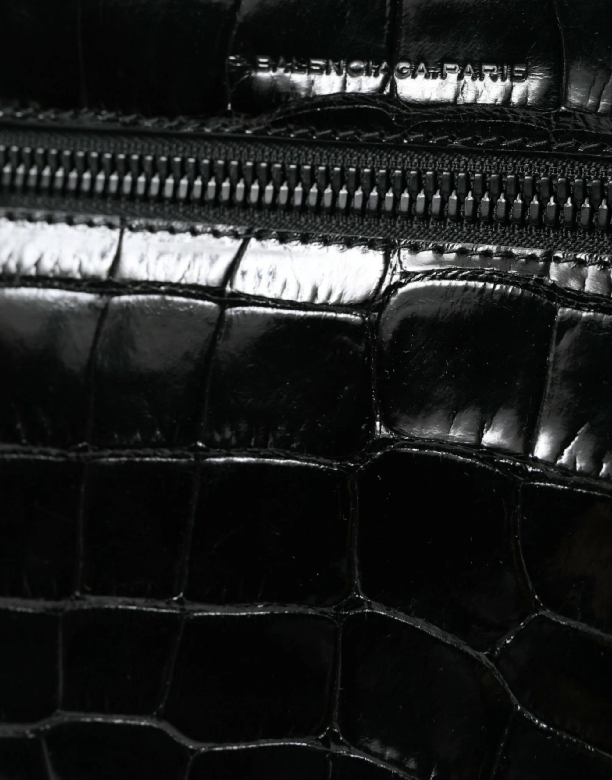 Black Exotic Leather Shoulder Crossbody Camera Bag - Image 6