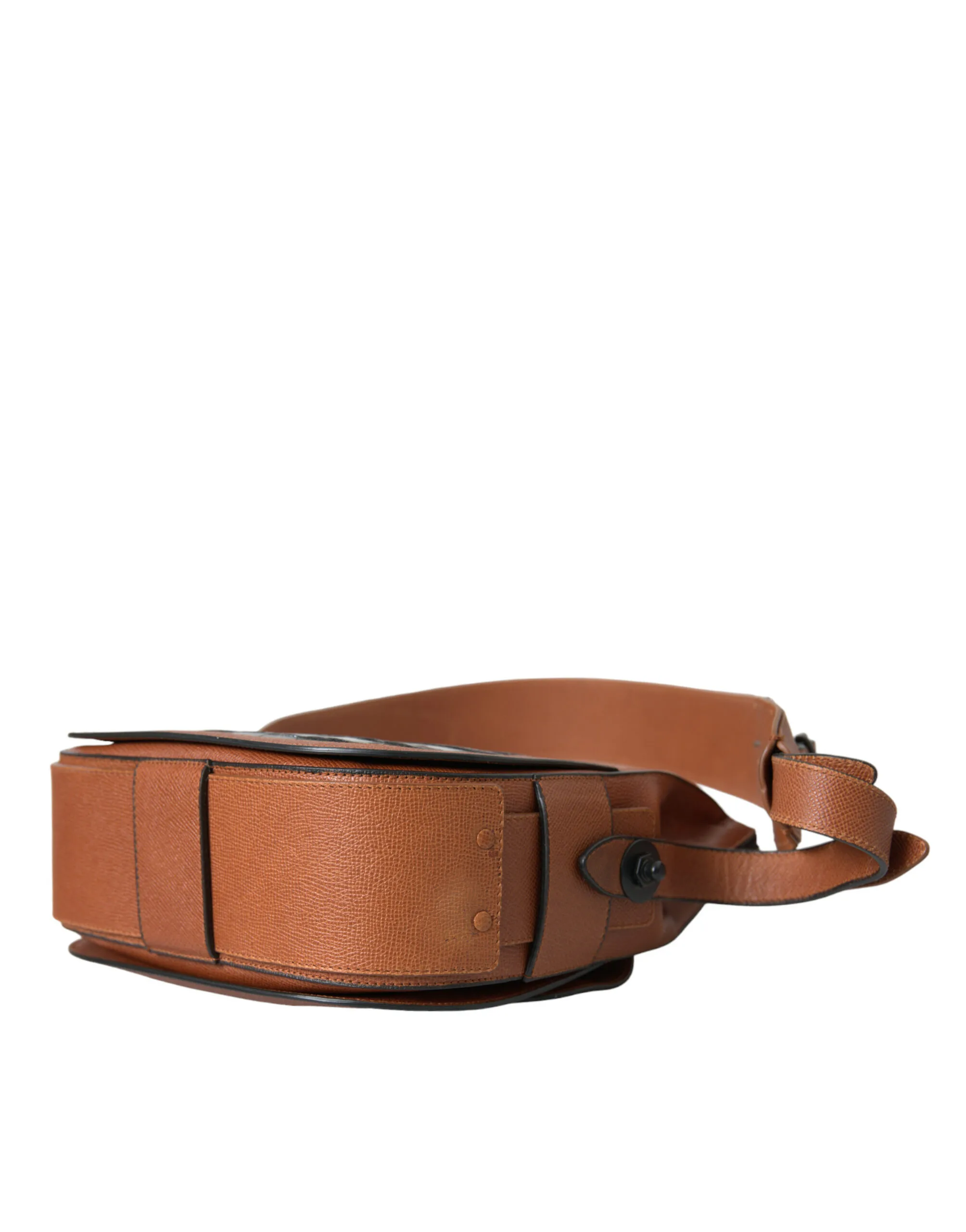 Black Brown Exotic Skin Leather Vertical Crossbody Purse Bag - Image 4