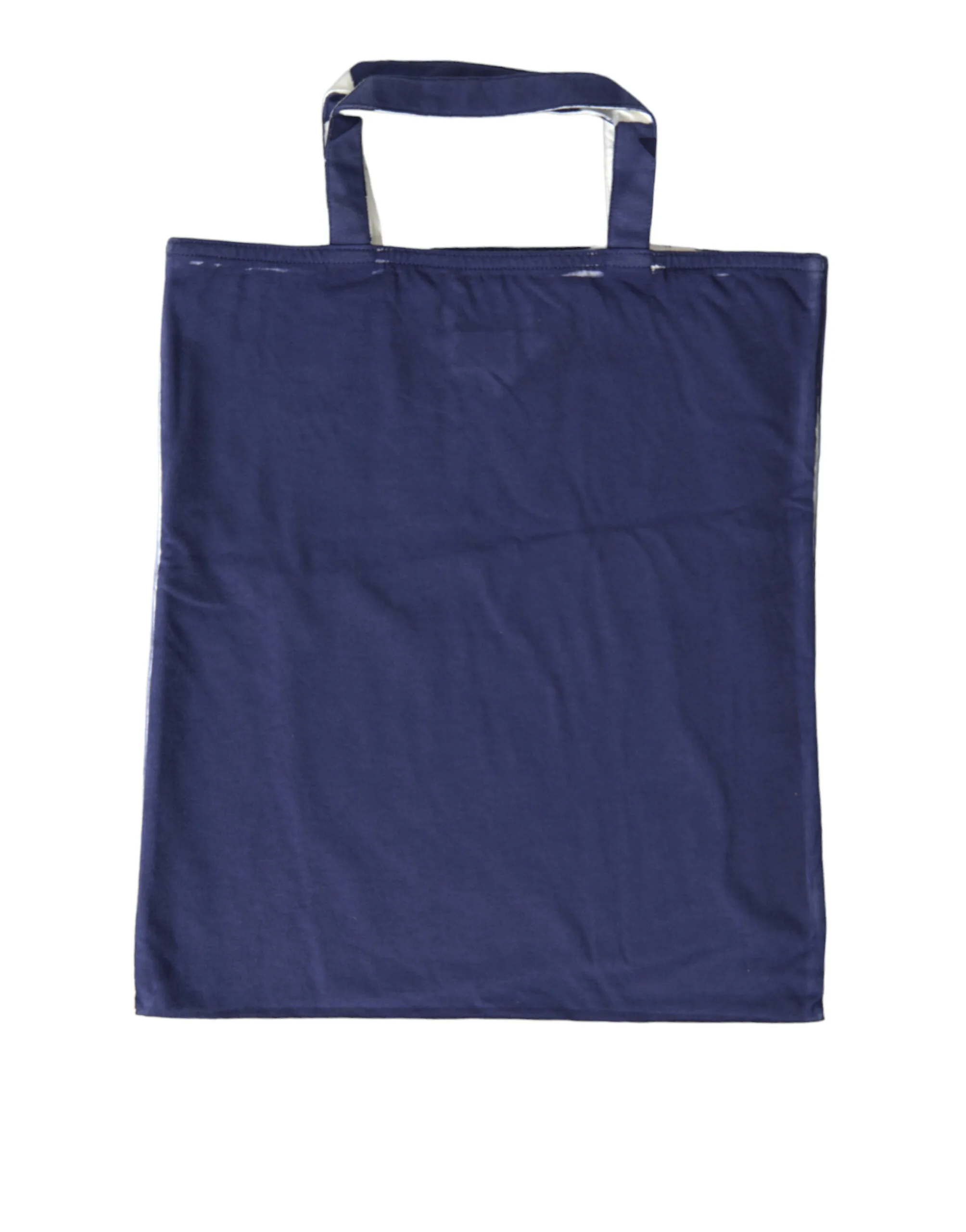 Blue Jersey Fabric Logo Shoulder Shopping Tote Shopping Bag - Image 4