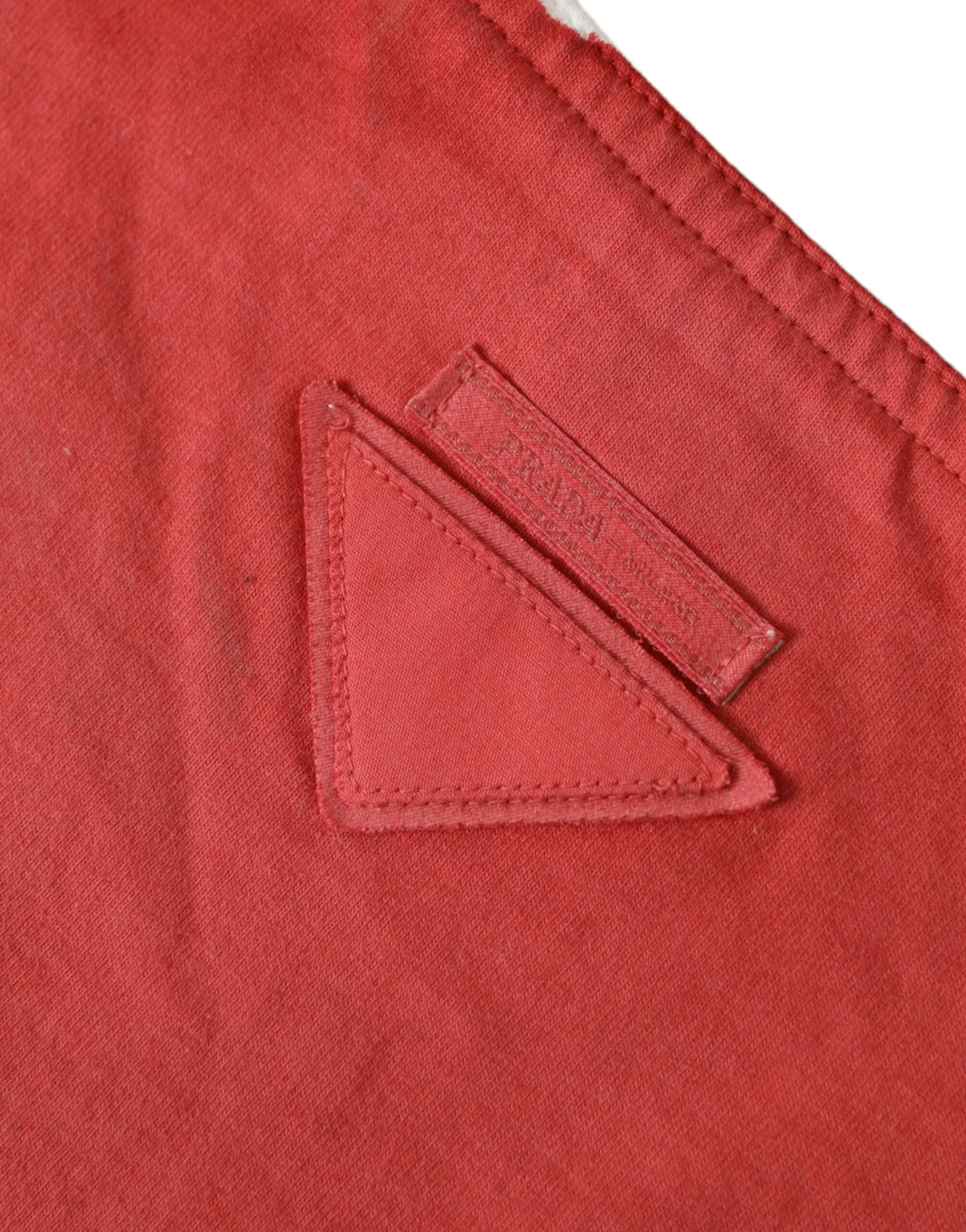 Red Jersey Fabric Logo Shoulder Shopping Tote Bag - Image 2