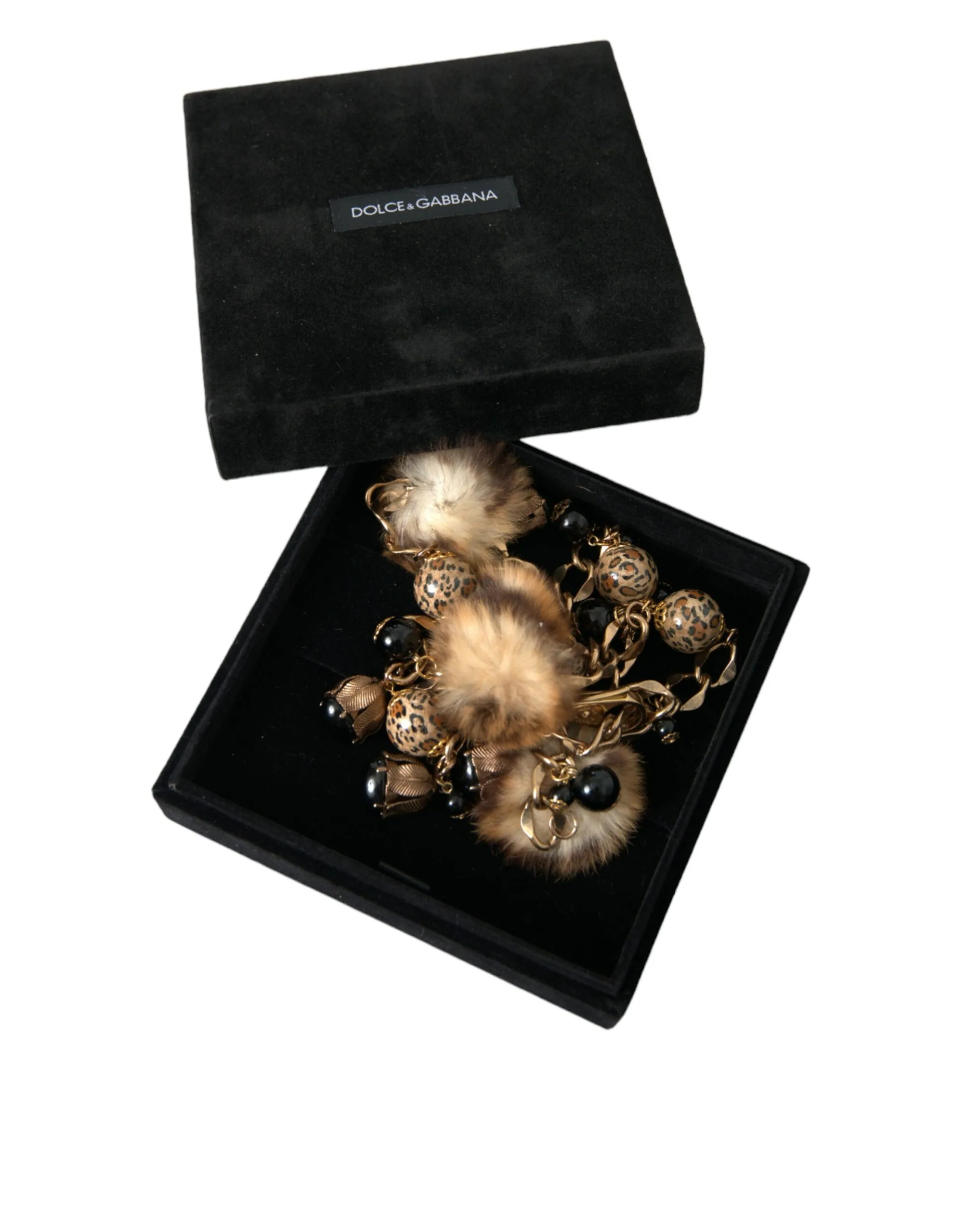 Gold Brass Leopard Fur Pearl Collier Chain Belt - Image 8