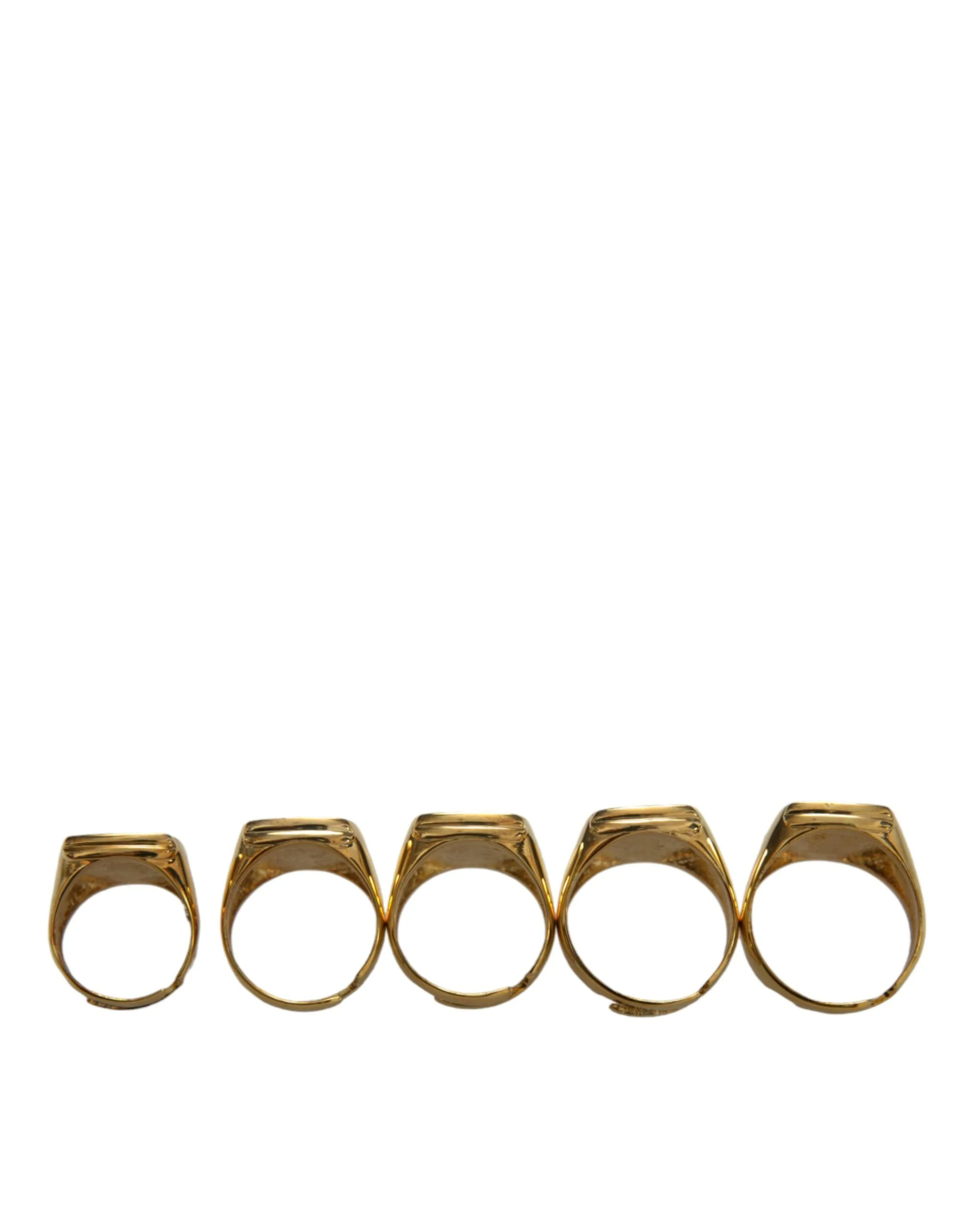 Gold Brass ROYAL Enamel Set of 5 Ring - Image 3
