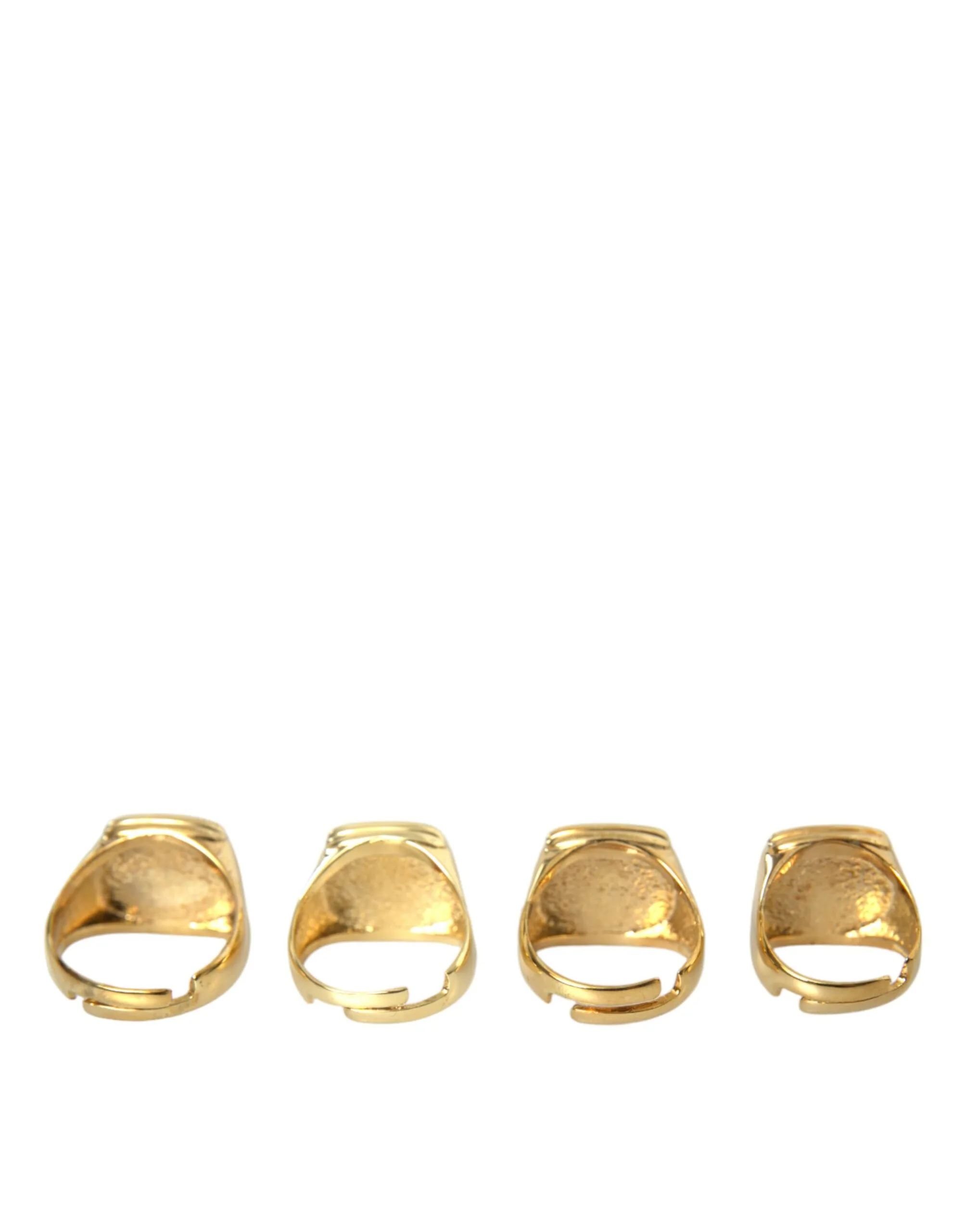 Gold Brass KING Enamel Set of 4 Ring - Image 5