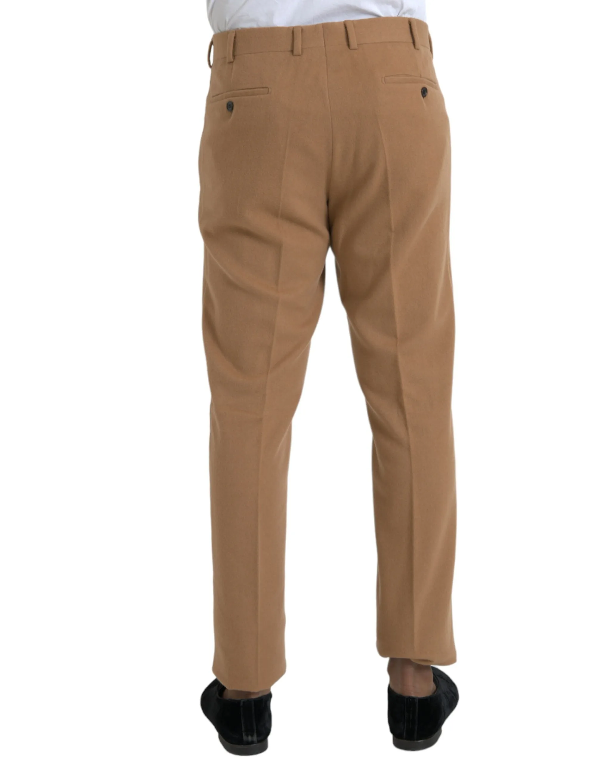 Beige Cashmere Men Straight Fit Dress Pants - Image 3