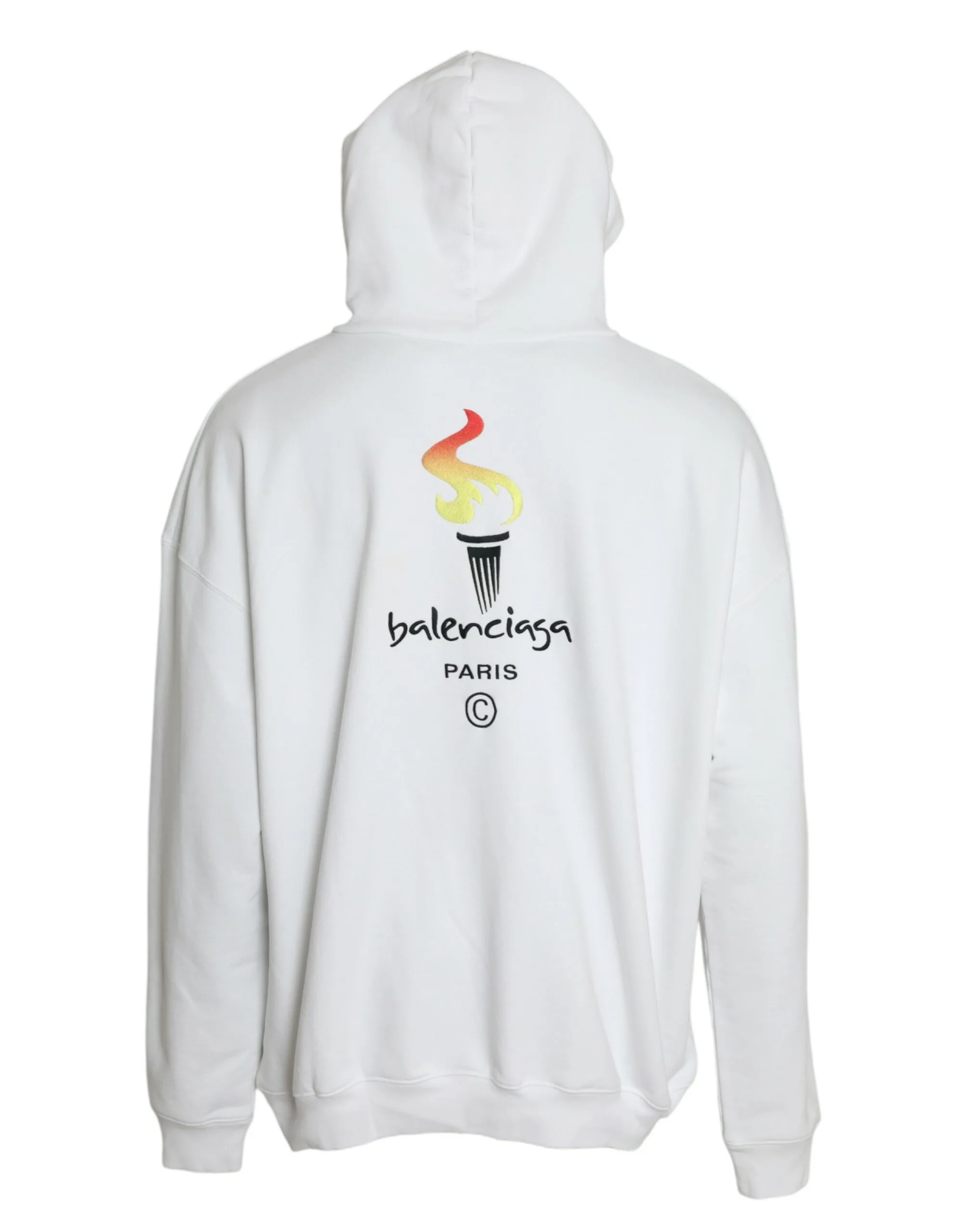 White Cotton Logo Hooded Pullover - Image 2