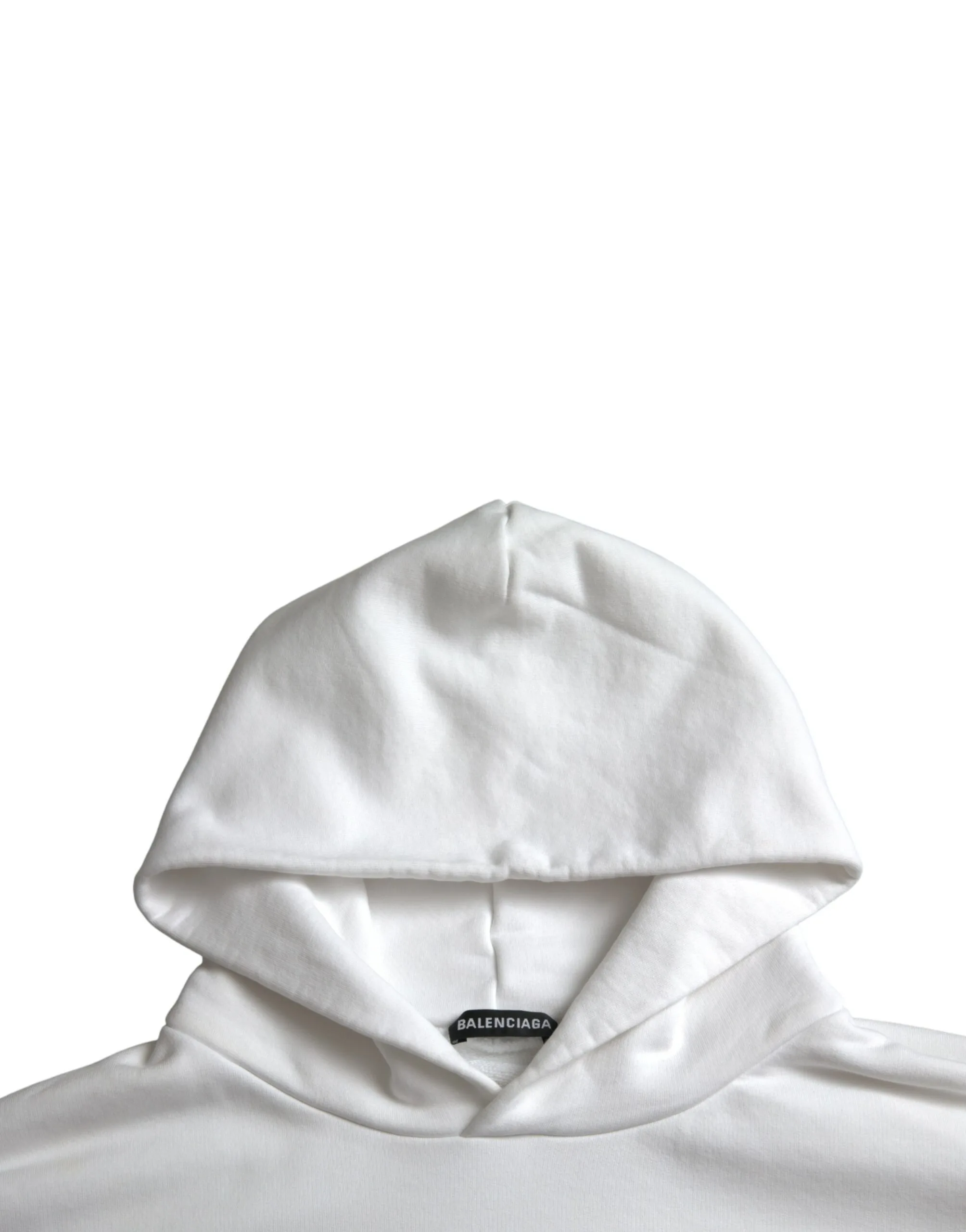 White Cotton Logo Hooded Pullover - Image 3