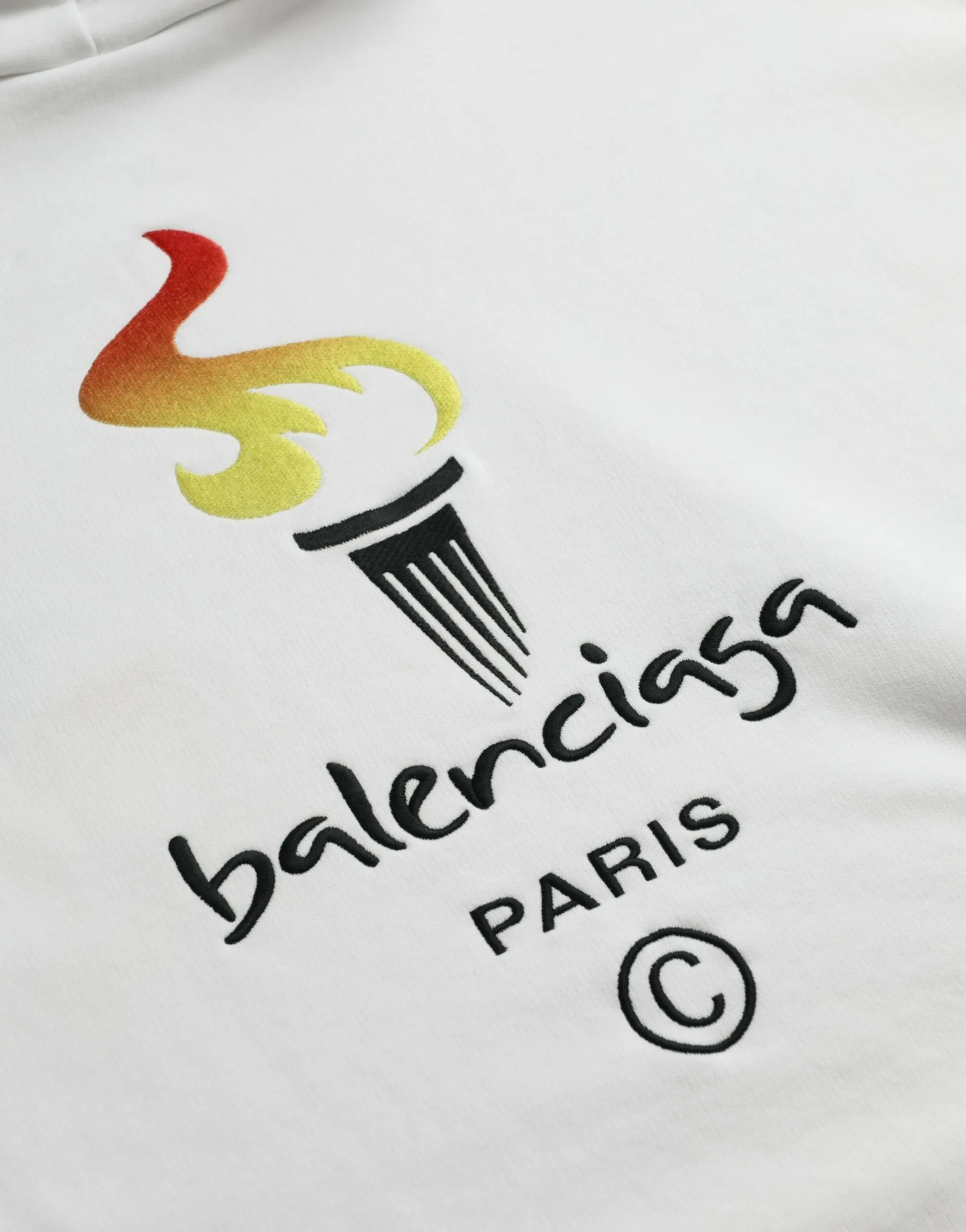 White Cotton Logo Hooded Pullover - Image 5