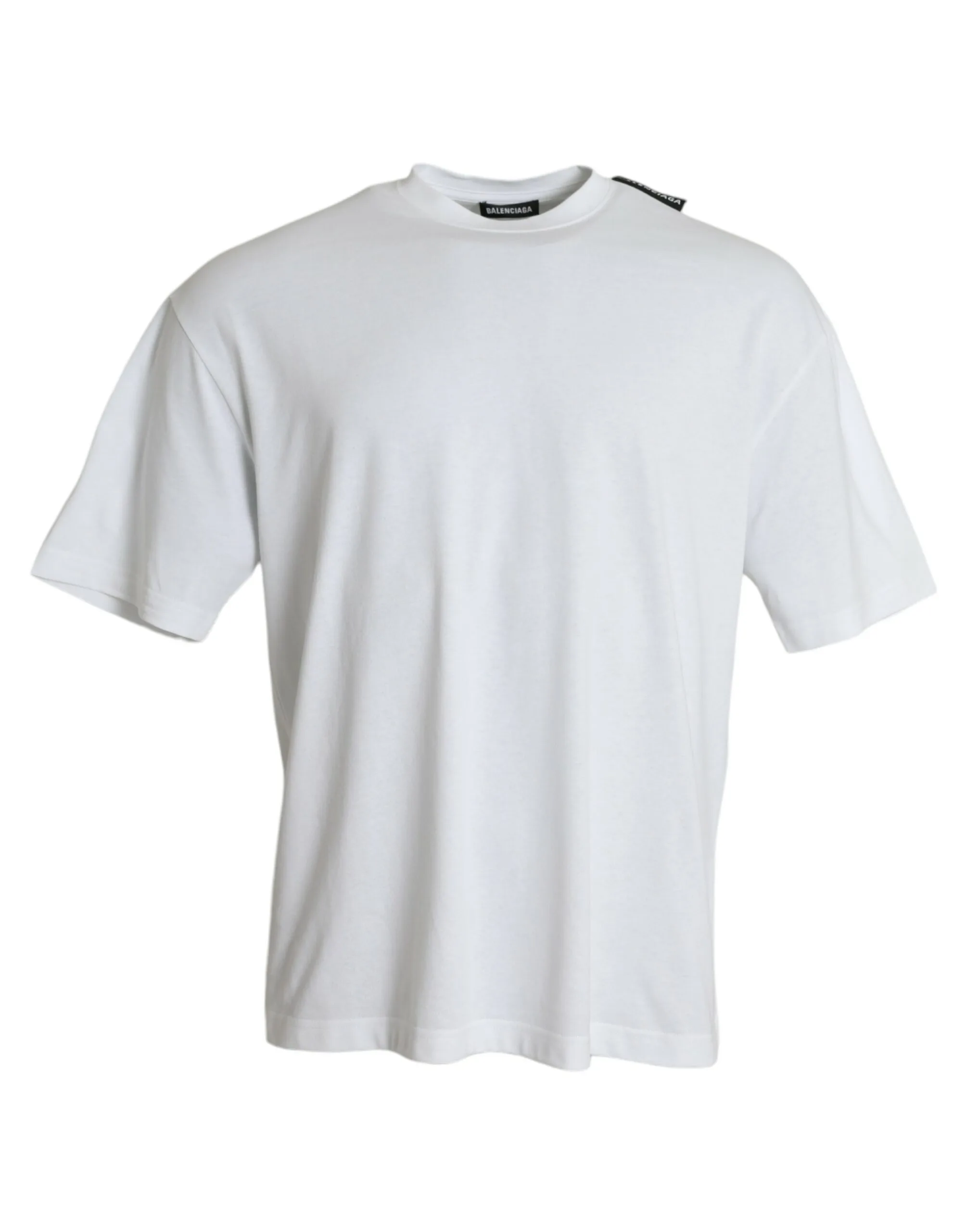 Off White Cotton Jersey Round Neck T - shirt