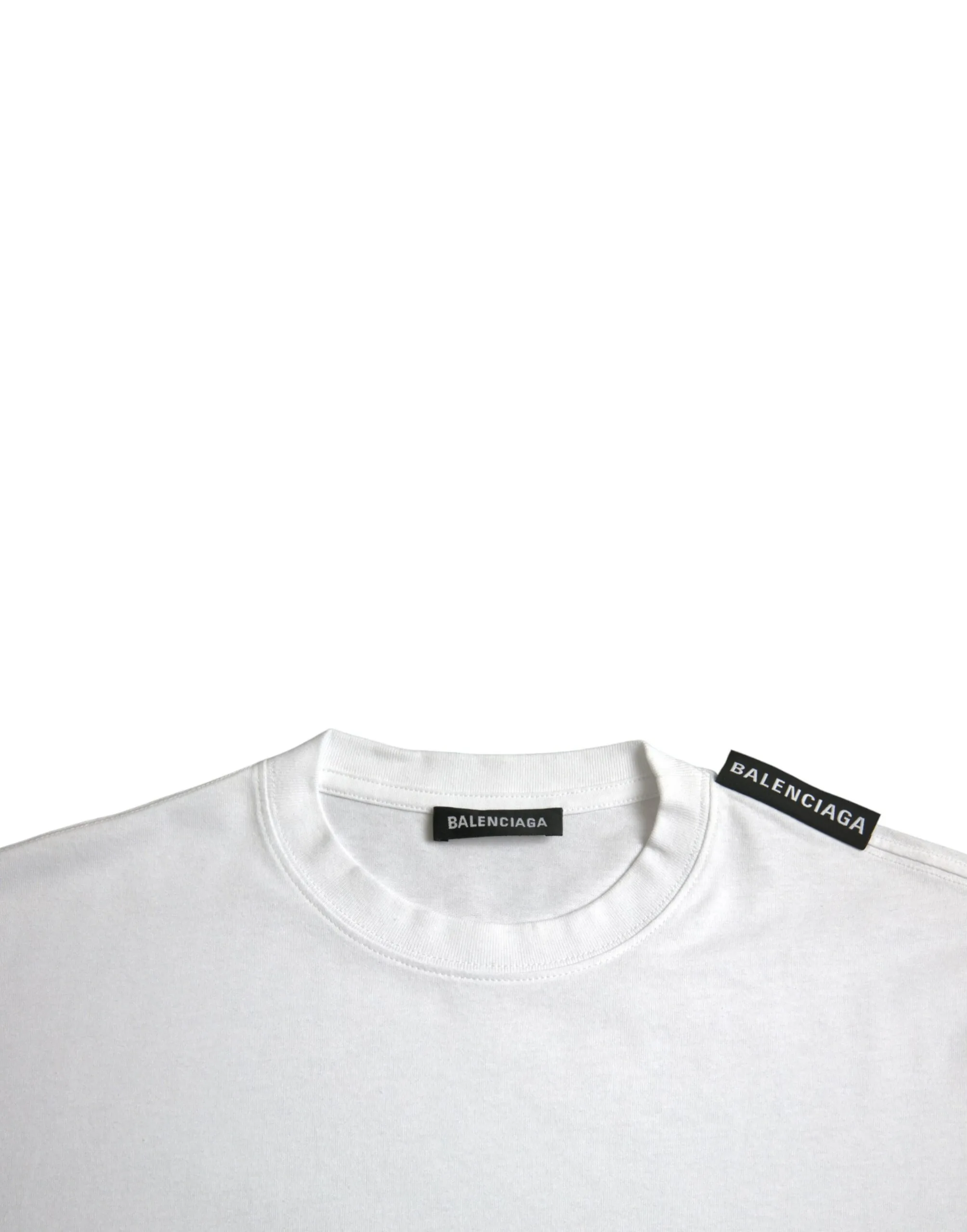 Off White Cotton Jersey Round Neck T - shirt - Image 3