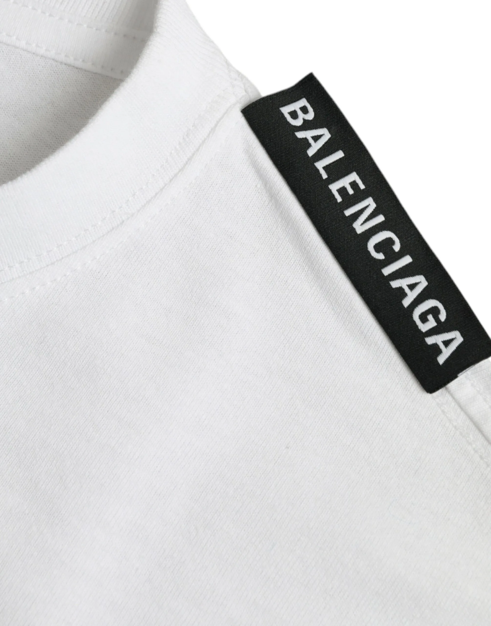 Off White Cotton Jersey Round Neck T - shirt - Image 4