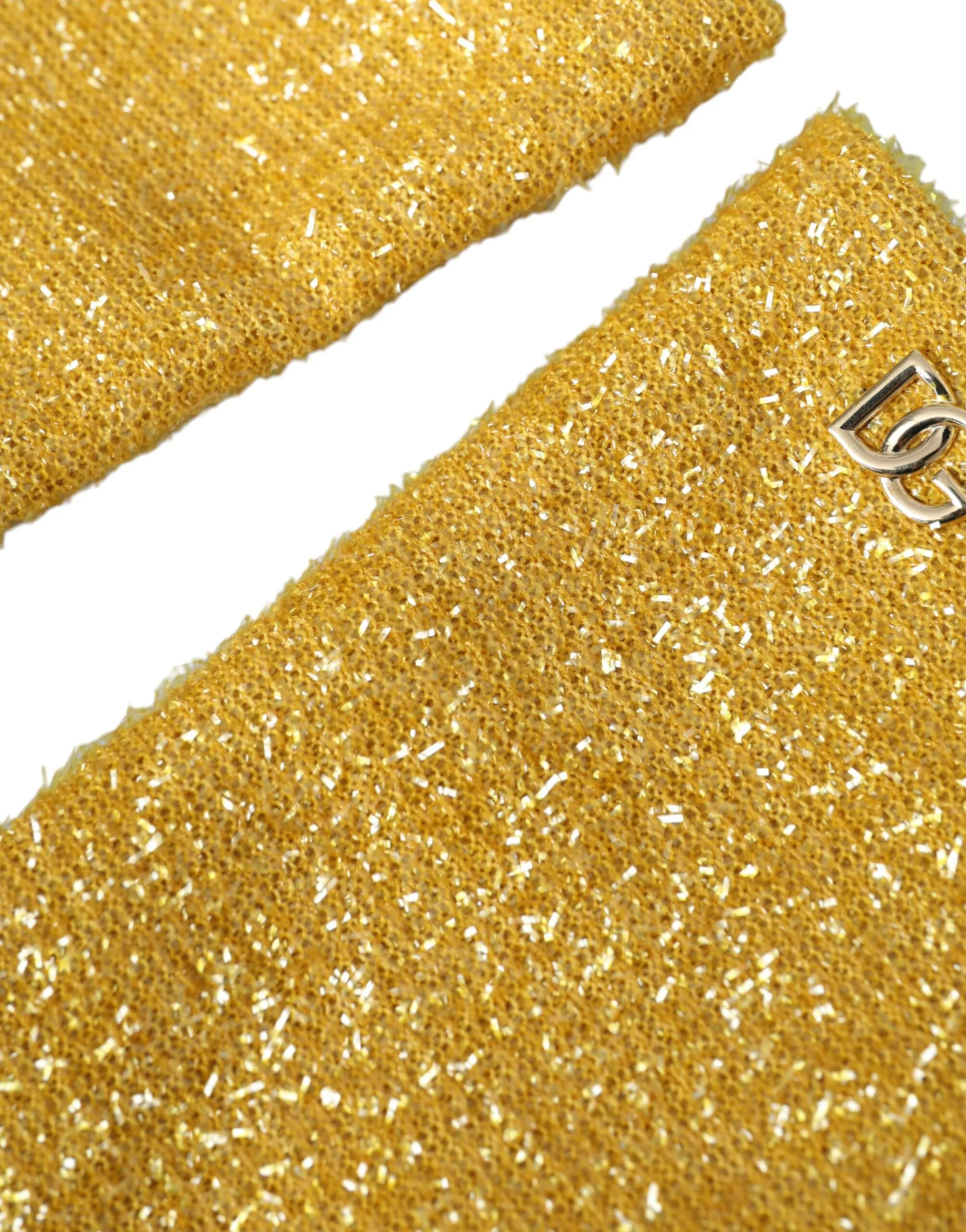 Gold Lurex Fantasia Mid Arm Length Gloves - Image 2