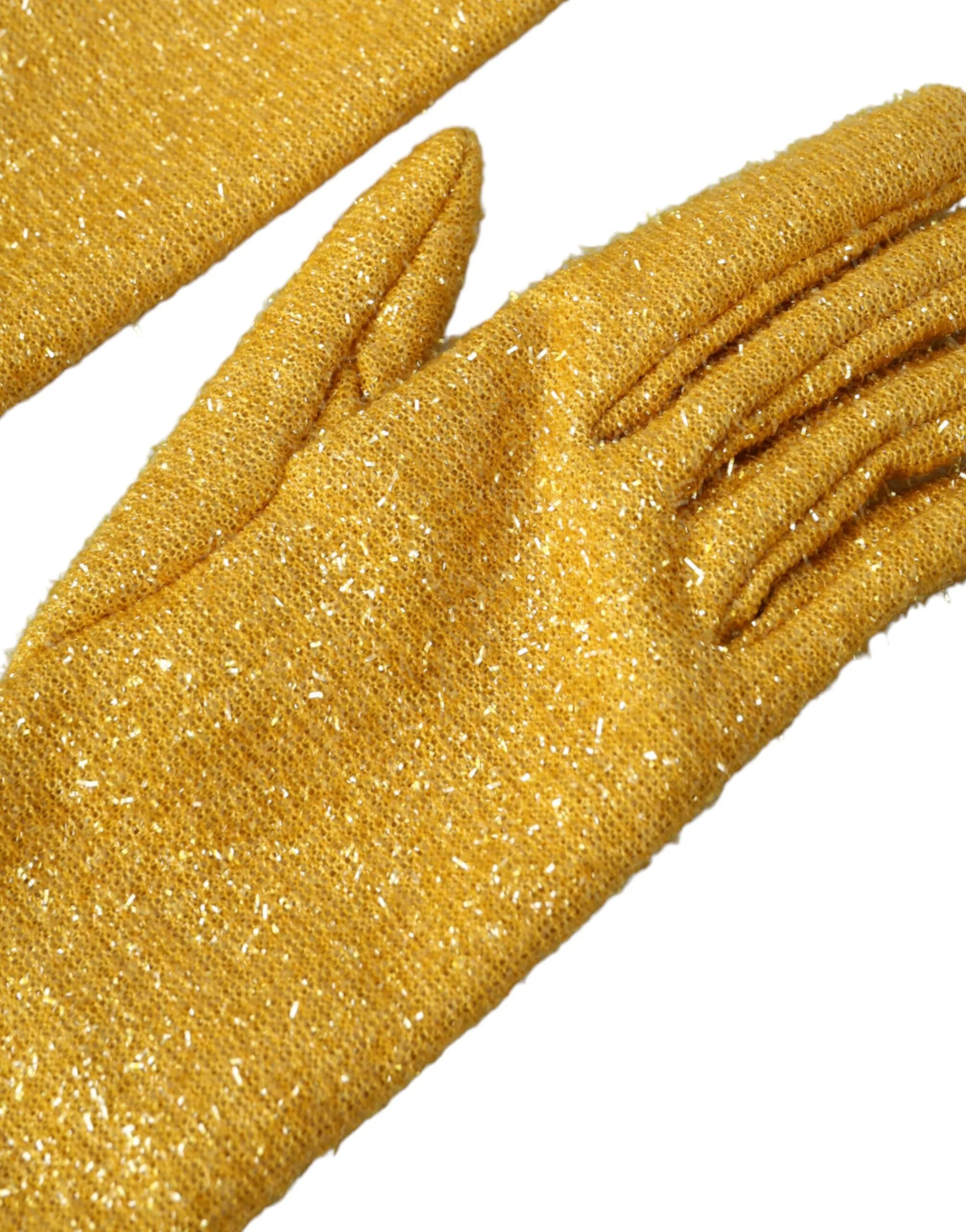 Gold Lurex Fantasia Mid Arm Length Gloves - Image 5