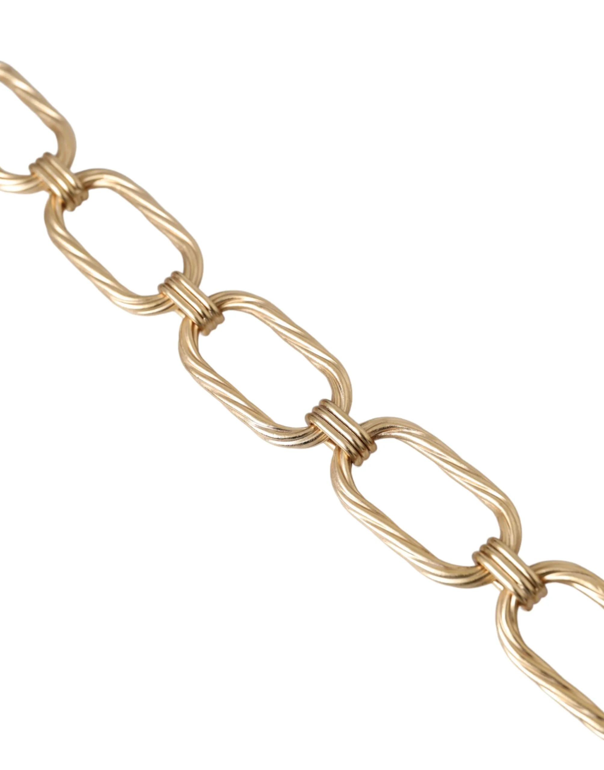 Gold Tone Brass Large Link Chain Jewelry Necklace - Image 3