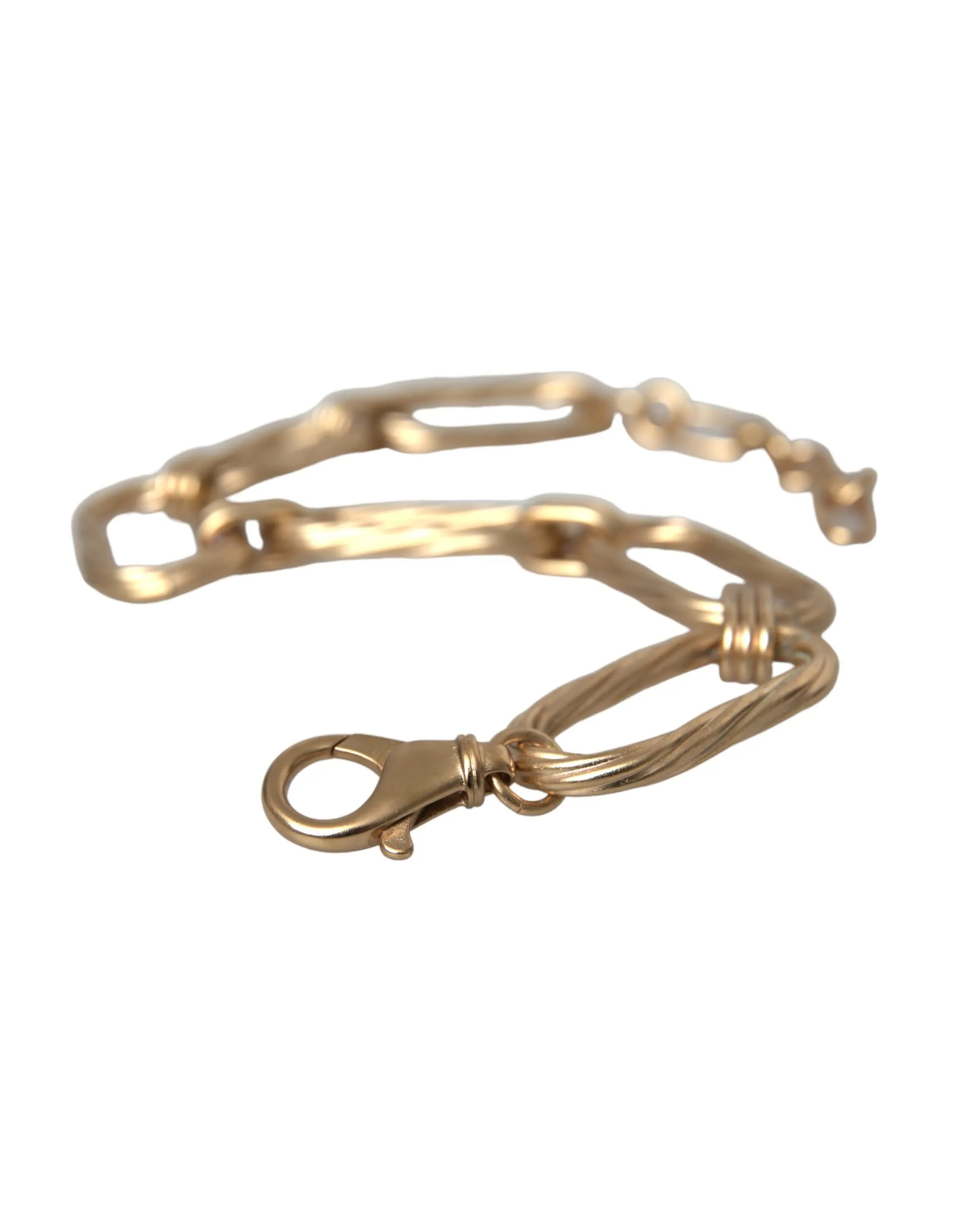 Gold Tone Brass Large Link Chain Jewelry Necklace - Image 4
