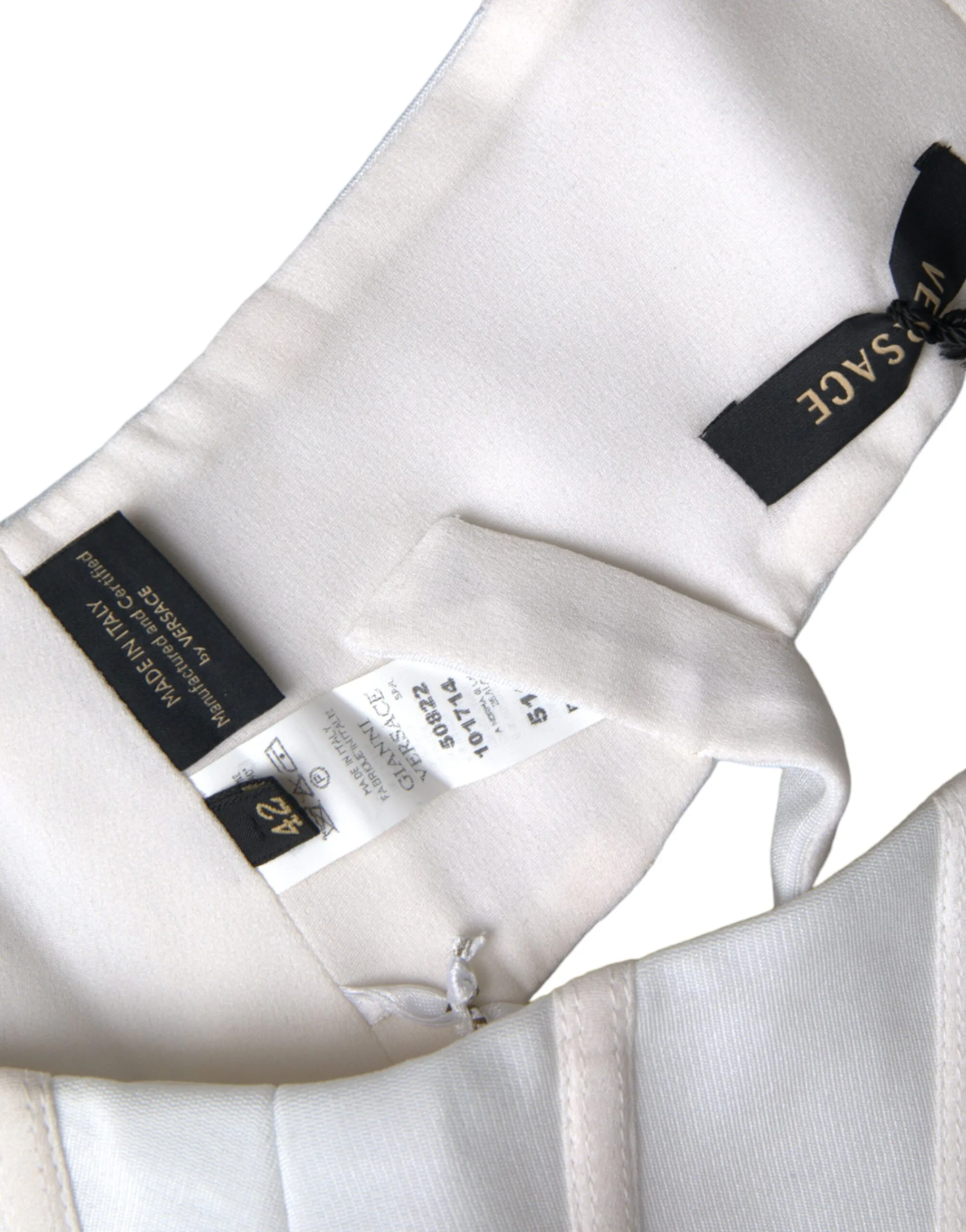 White Viscose Bustier Sleeveless Cropped Top - Image 6
