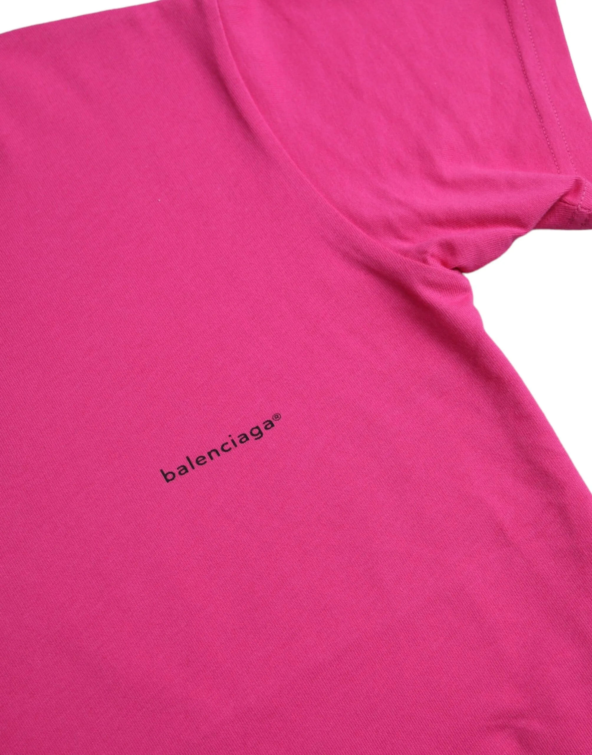 Pink Cotton Crew Neck Short Sleeves Tee T - shirt - Image 7