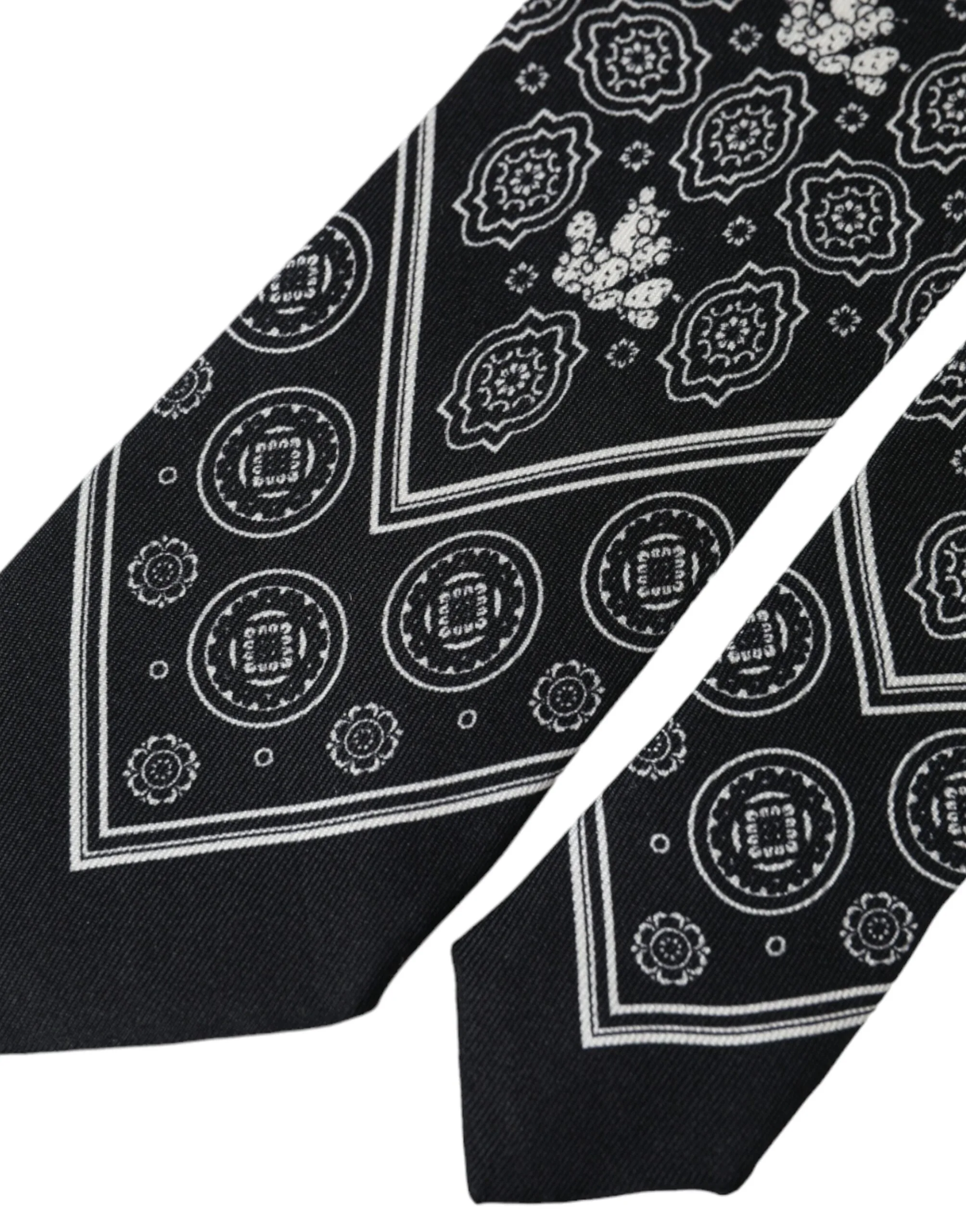 Dark Gray Patterned 100%Silk Adjustable Tie - Image 3