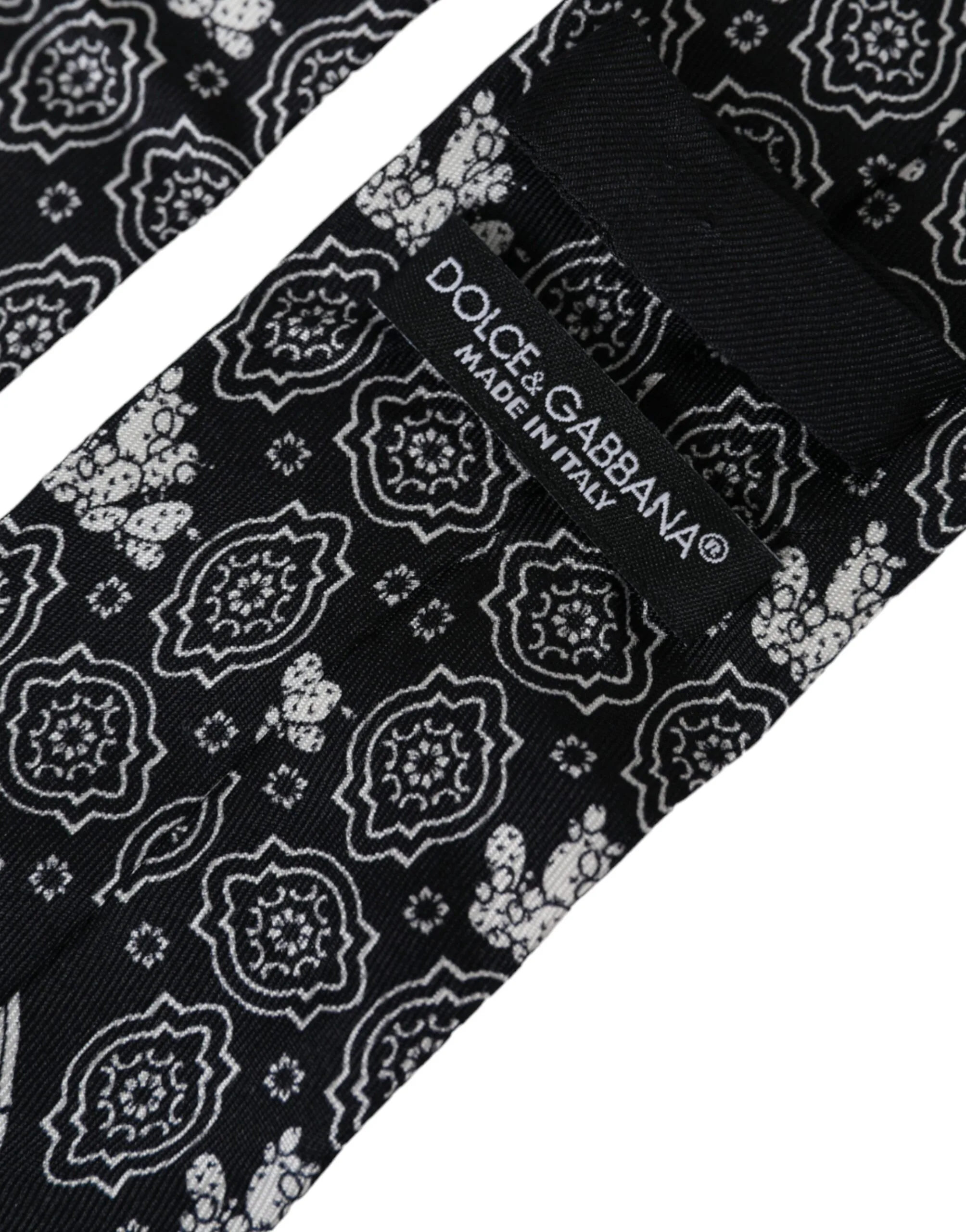 Dark Gray Patterned 100%Silk Adjustable Tie - Image 4