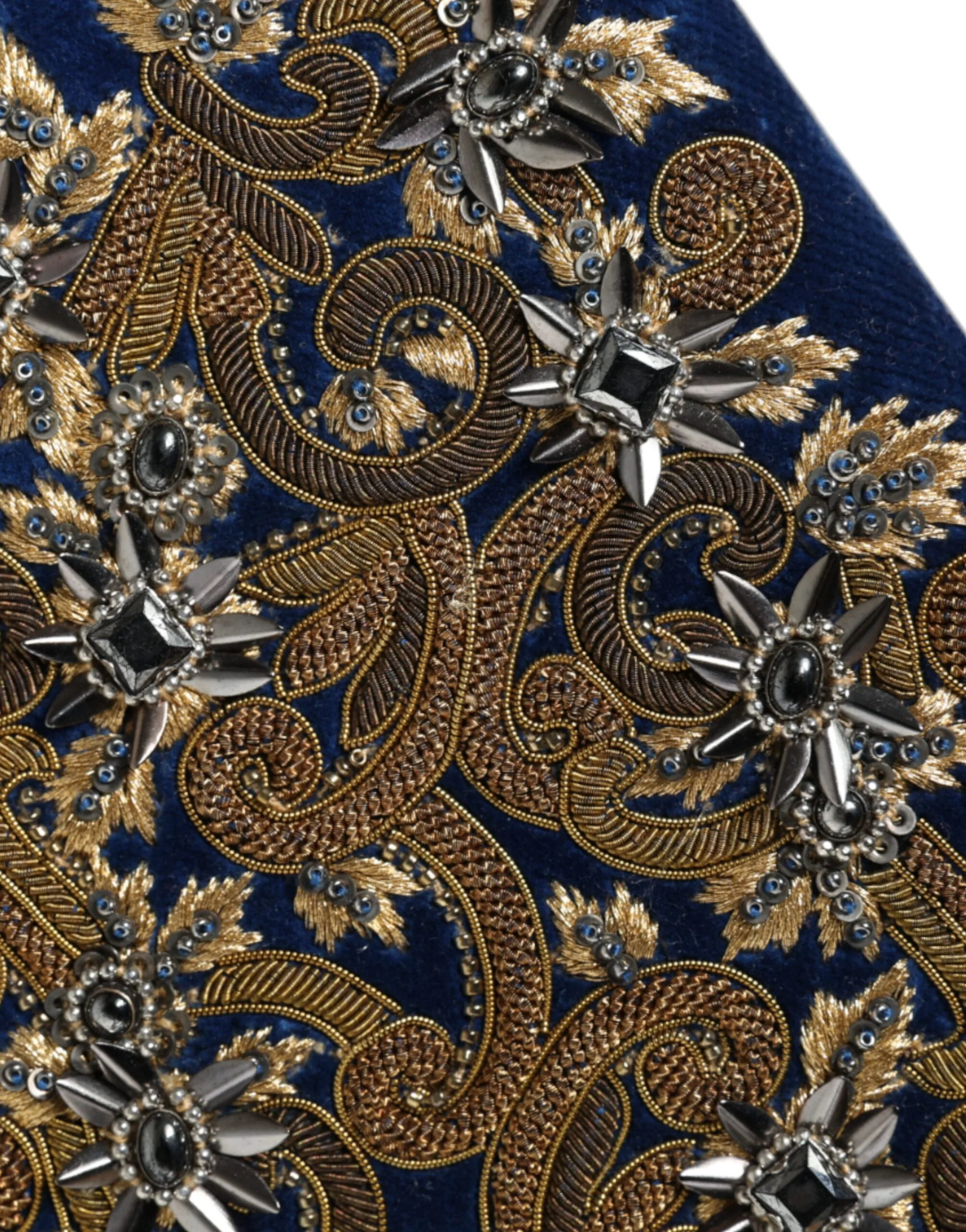 Blue Velvet Gold Frame Clutch Evening Party Purse Bag - Image 6
