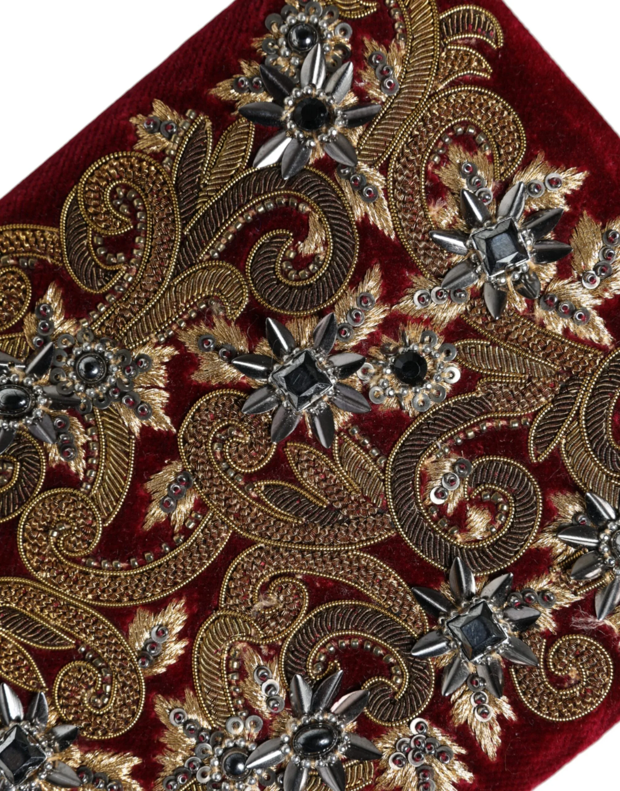 Red Velvet Gold Frame Clutch Evening Party Purse Bag - Image 7