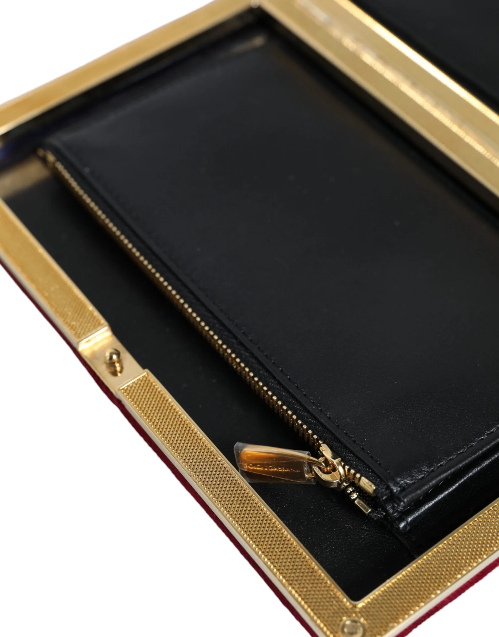 Red Velvet Gold Frame Clutch Evening Party Purse Bag - Image 8