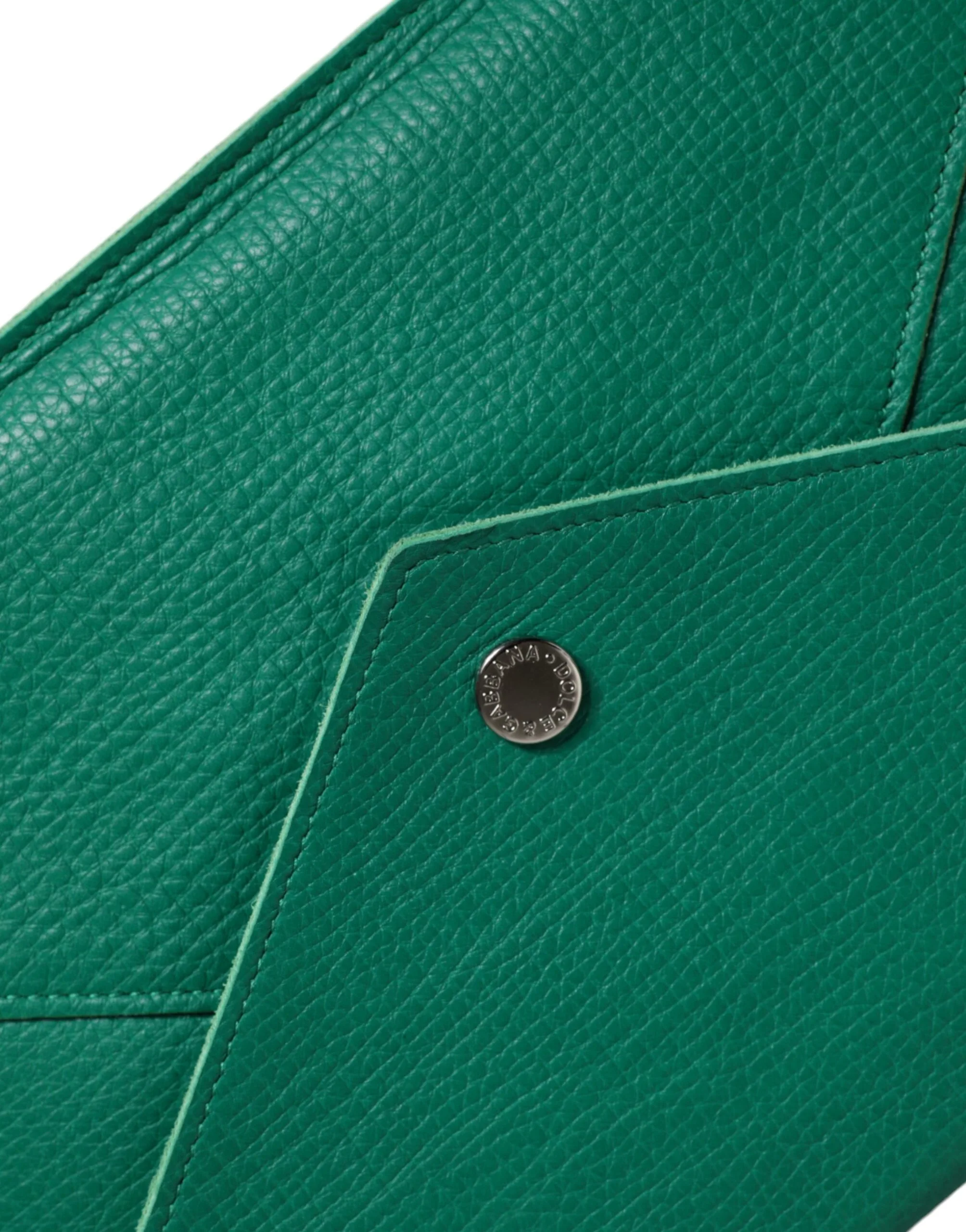 Green Leather Handbag Clutch Mini Purse Pouch Tablet Case - Image 5