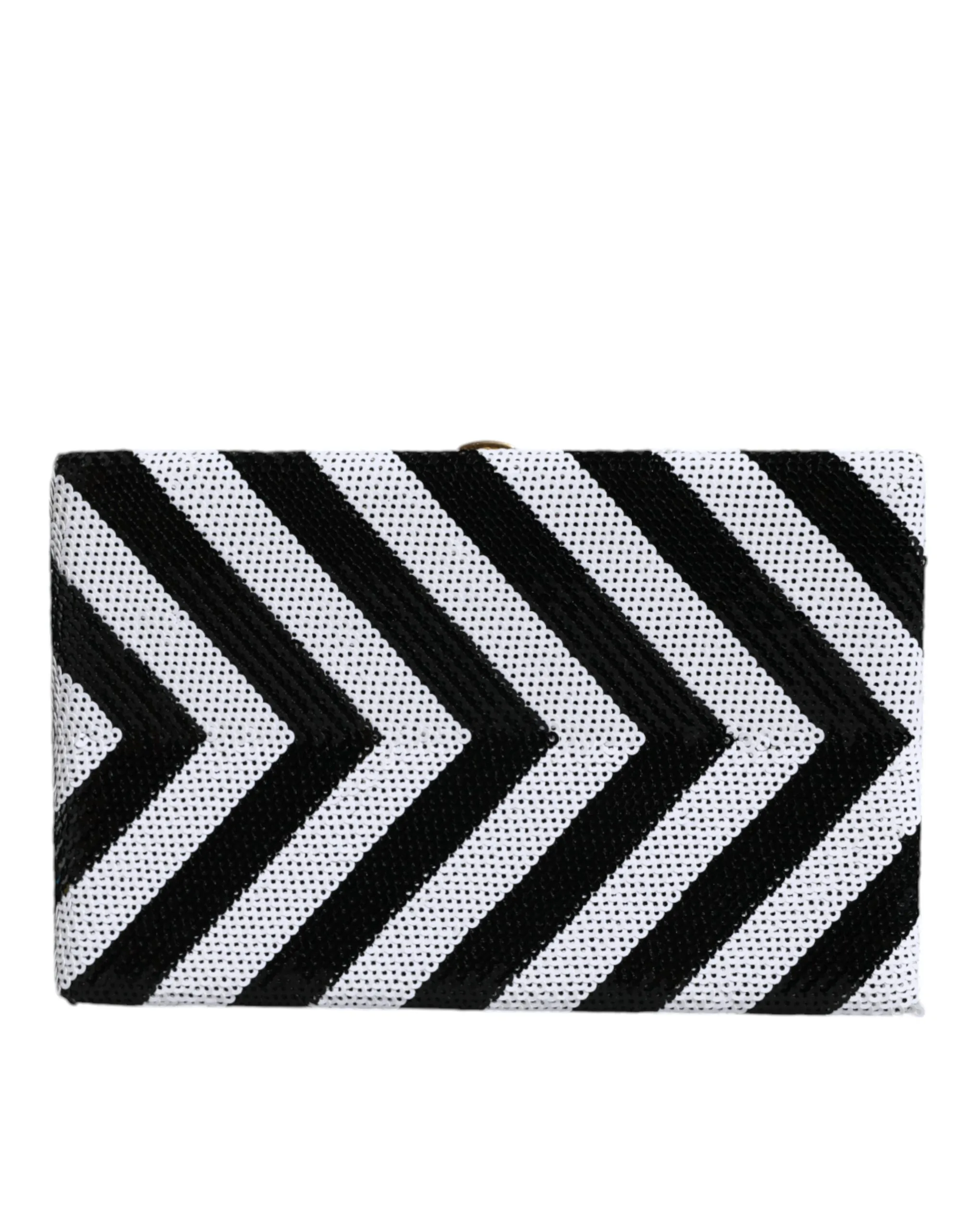 Black White Gold Frame Clutch Evening Party Purse Bag - Image 3