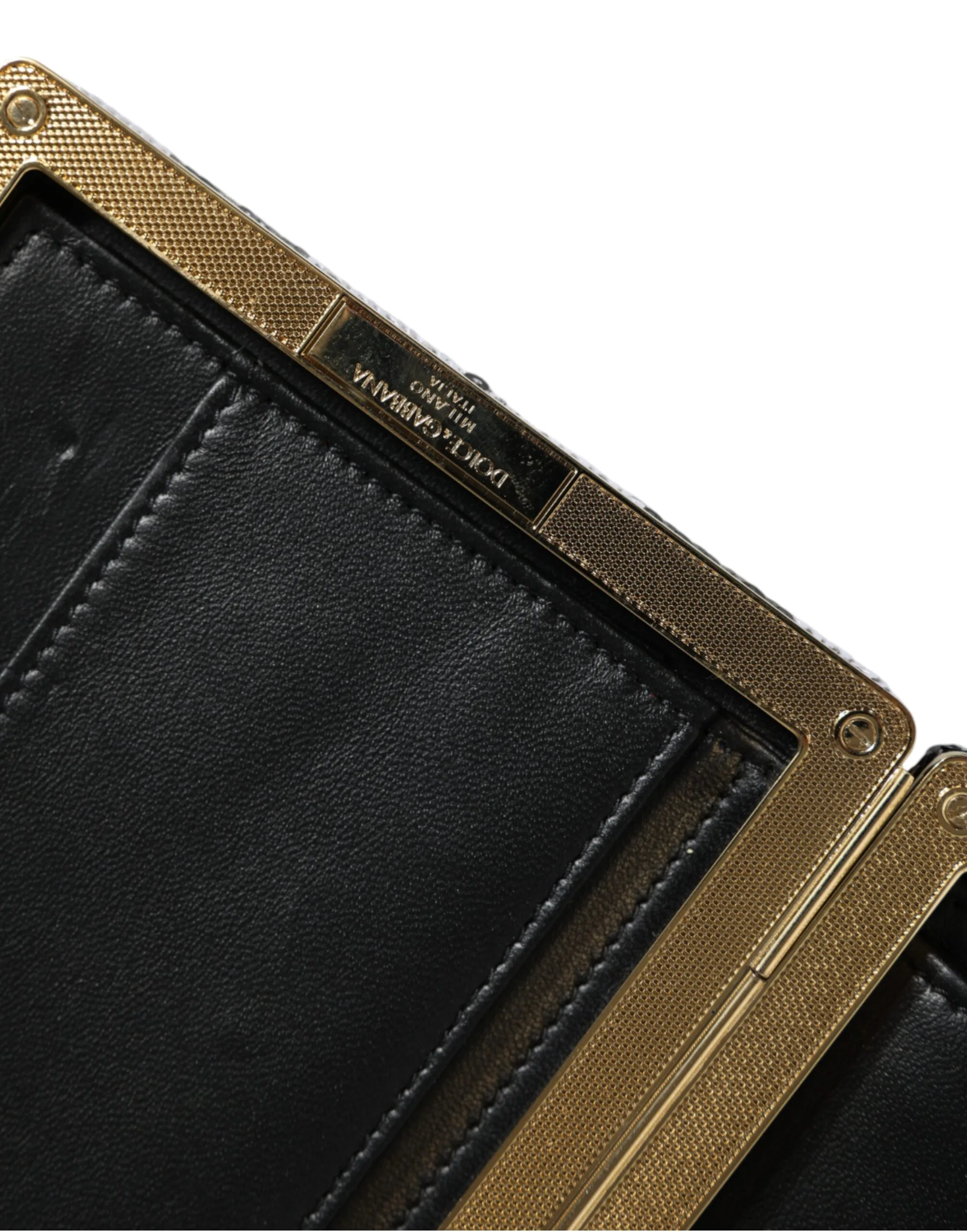 Black White Gold Frame Clutch Evening Party Purse Bag - Image 6