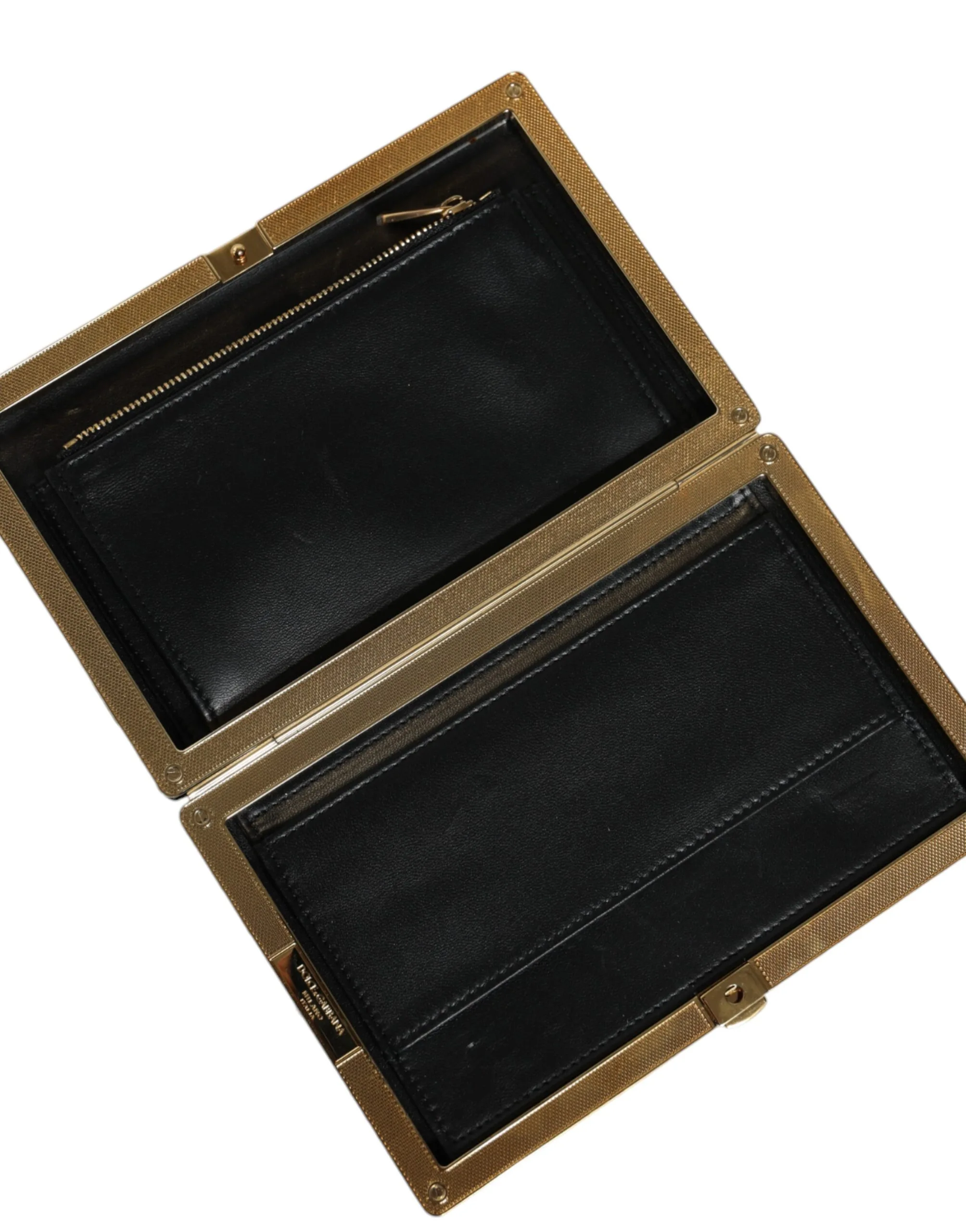 Black White Gold Frame Clutch Evening Party Purse Bag - Image 7