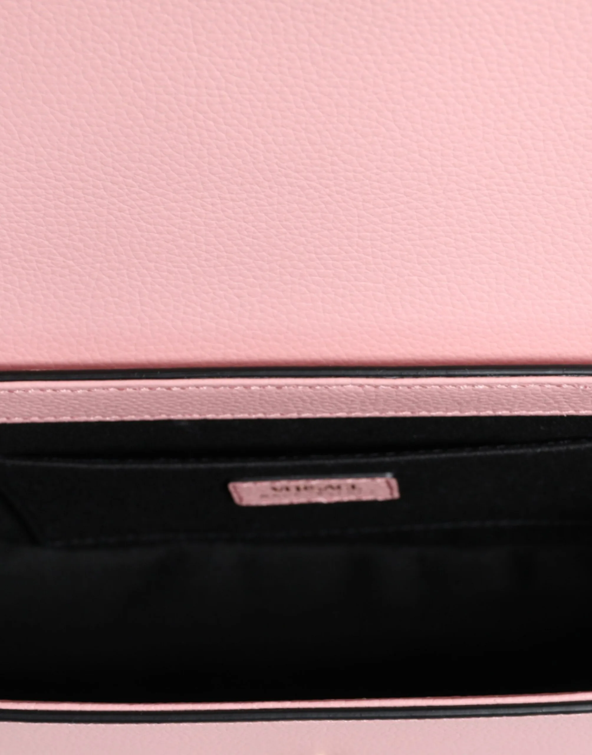 Pink Grainy Calf Leather Logo Crossbody Shoulder Bag - Image 5