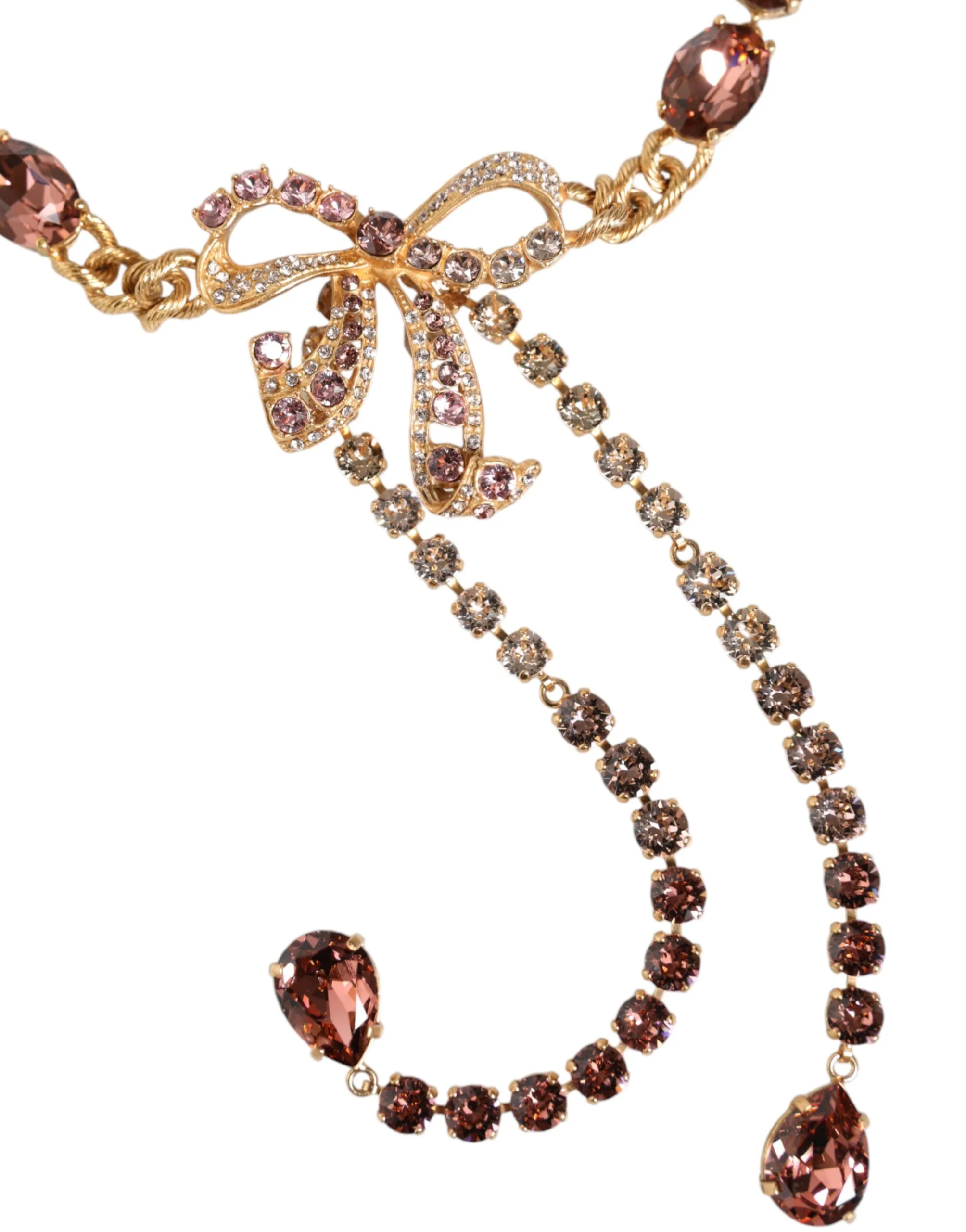 Gold Tone Brass Crystal Embellished Belt - Image 2