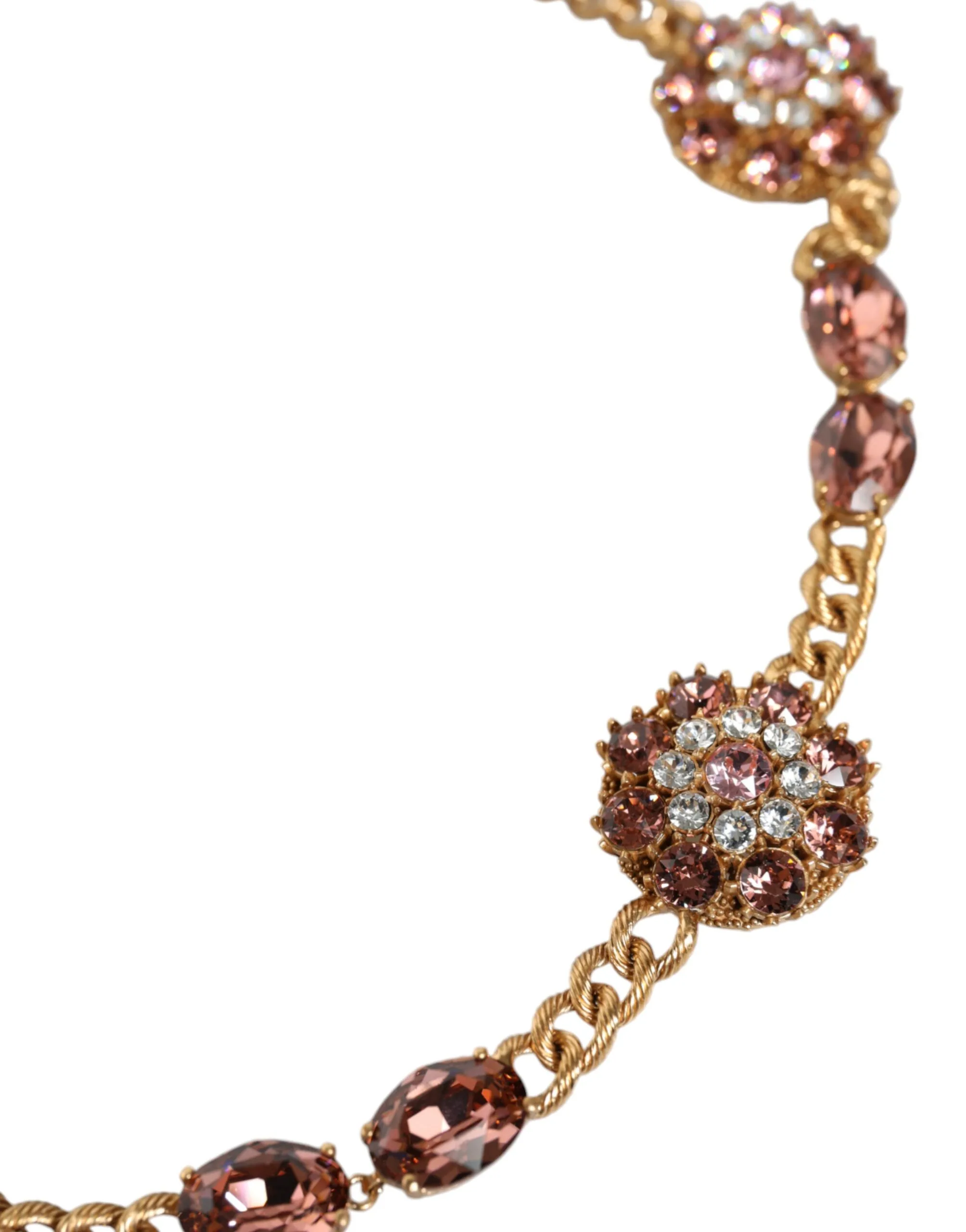 Gold Tone Brass Crystal Embellished Belt - Image 3