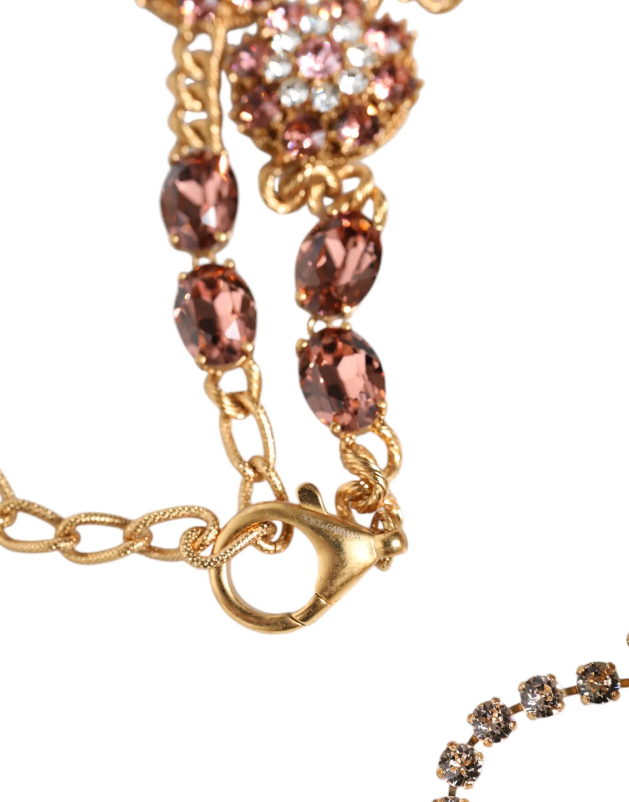 Gold Tone Brass Crystal Embellished Belt - Image 5