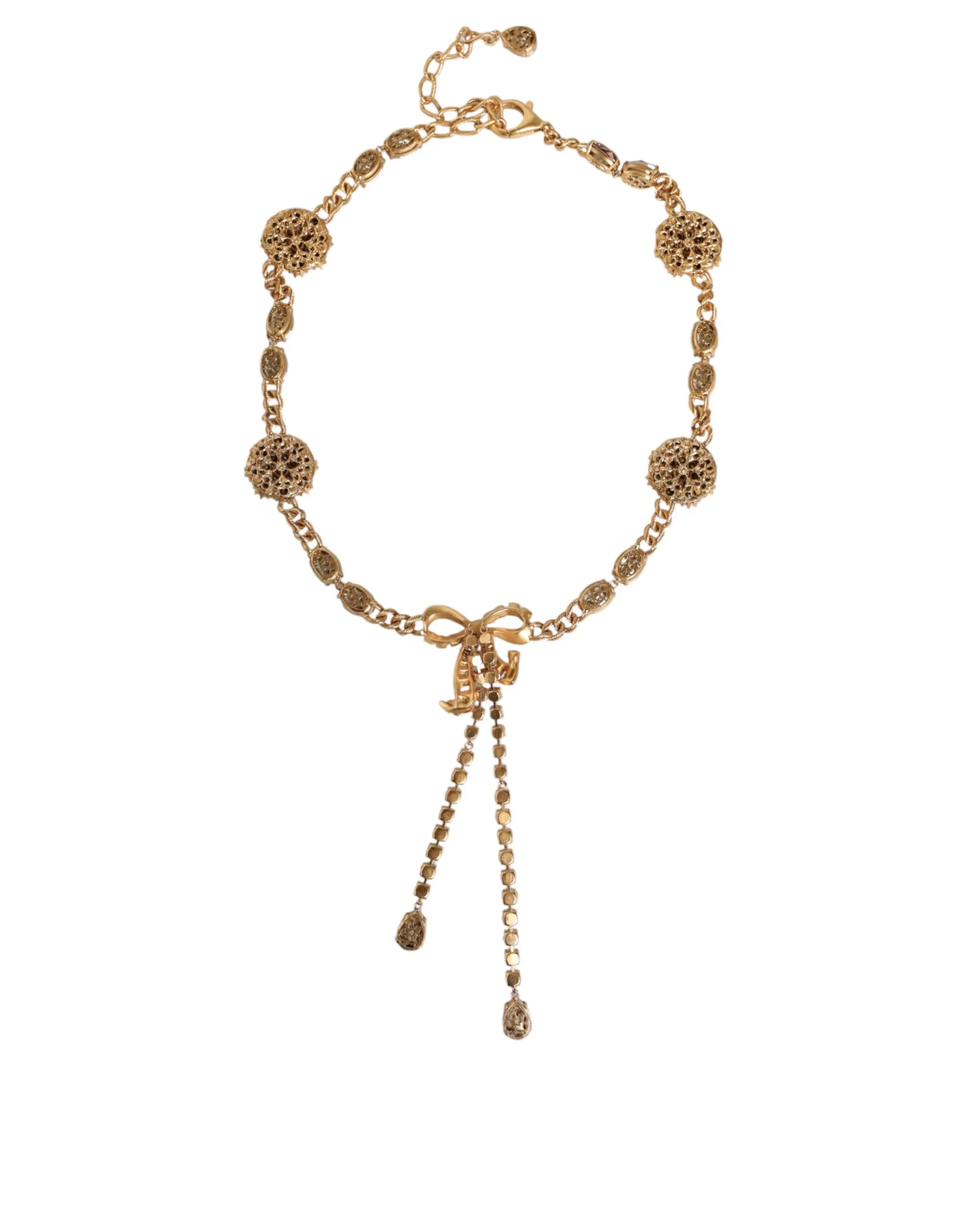 Gold Tone Brass Crystal Embellished Belt - Image 6