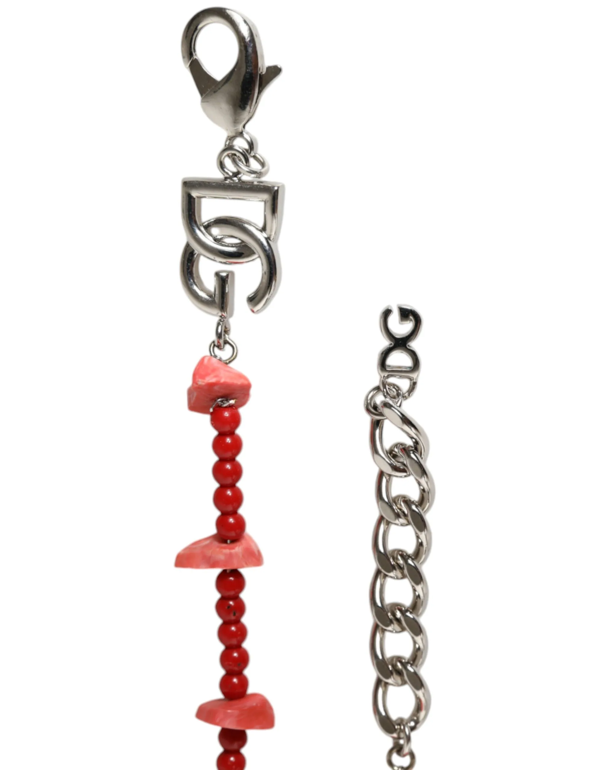 Silver Tone Brass Beaded Resin DG Logo Chain Bracelet - Image 3
