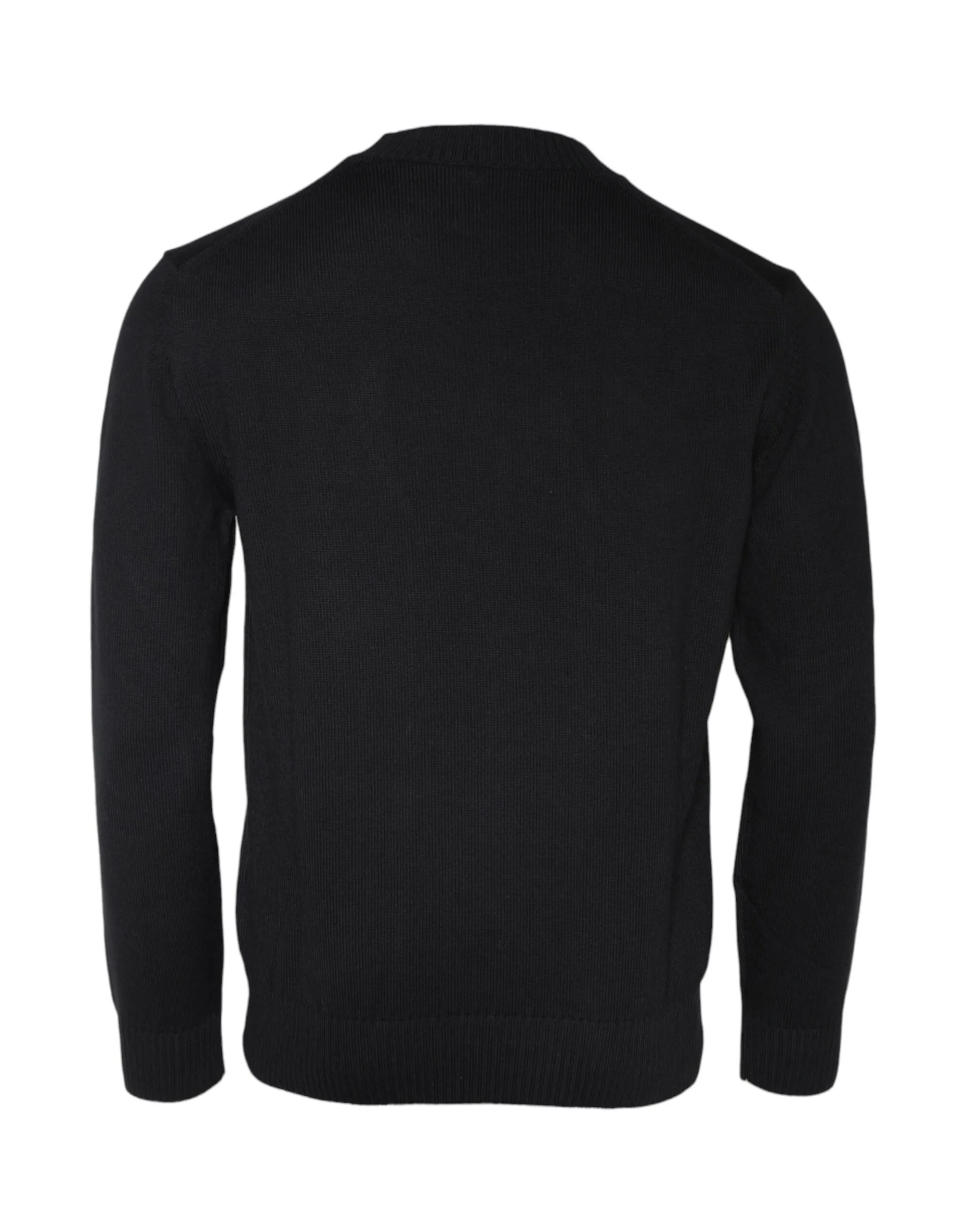 Black Medusa Embroidery Crew Neck Pullover Sweater - Image 4