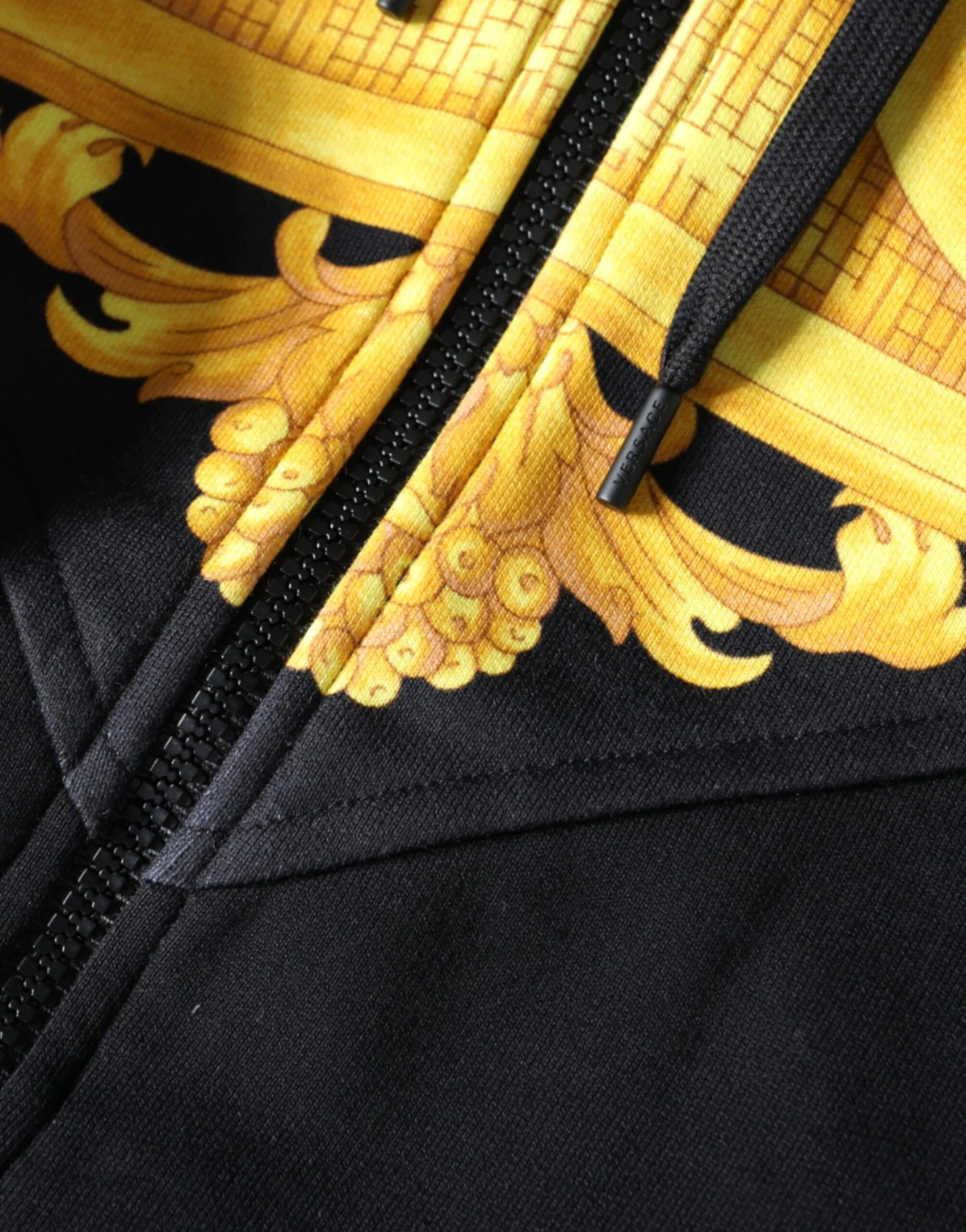 Black Medusa Print Cotton Full Zip HoodieSweatshirt Sweater - Image 5