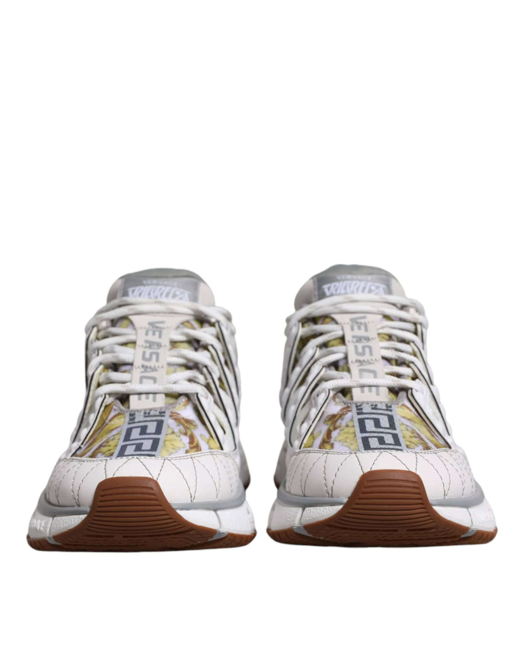 White Trigreca Barocco Print Low Top Sneakers Shoes - Image 2
