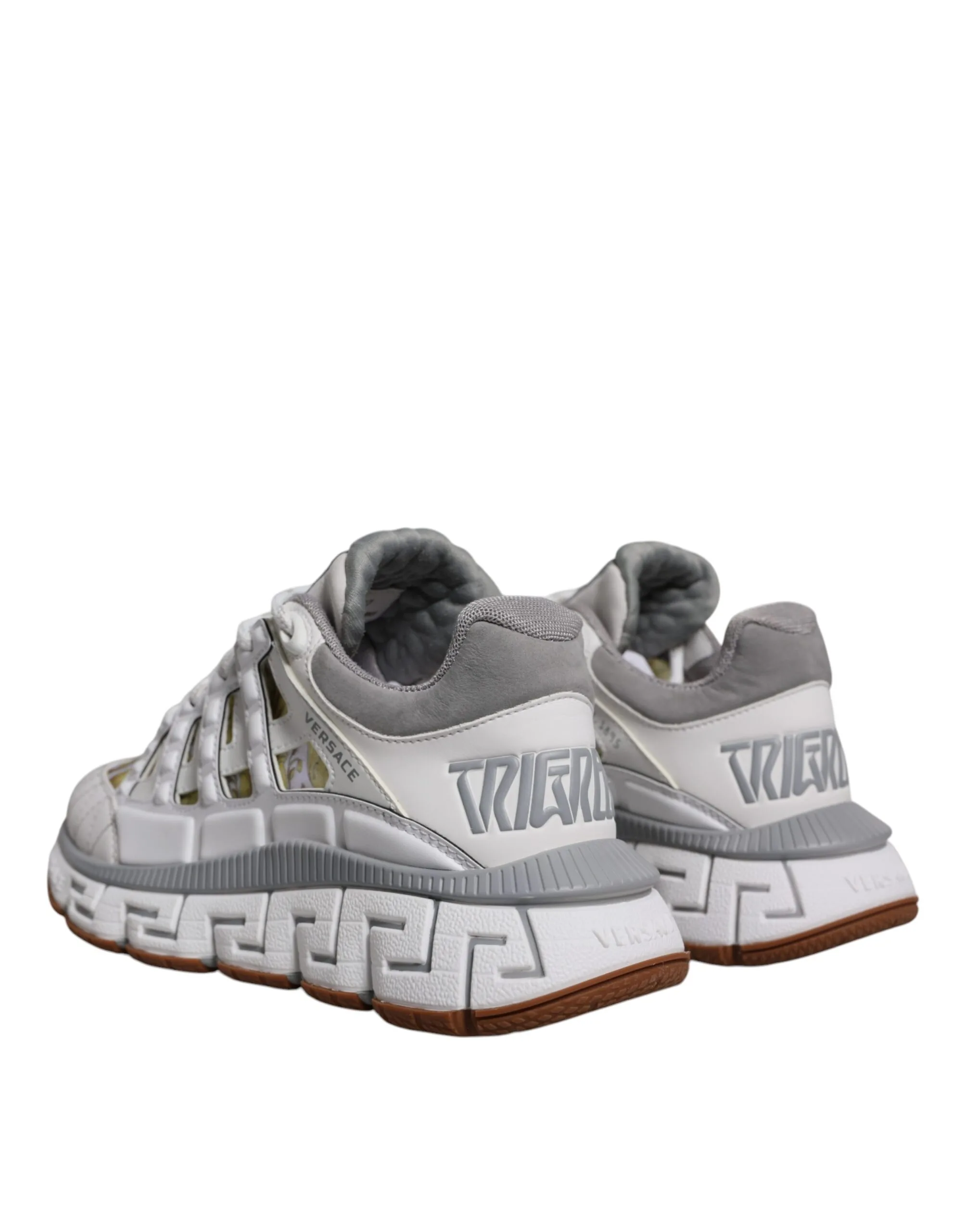 White Trigreca Barocco Print Low Top Sneakers Shoes - Image 4