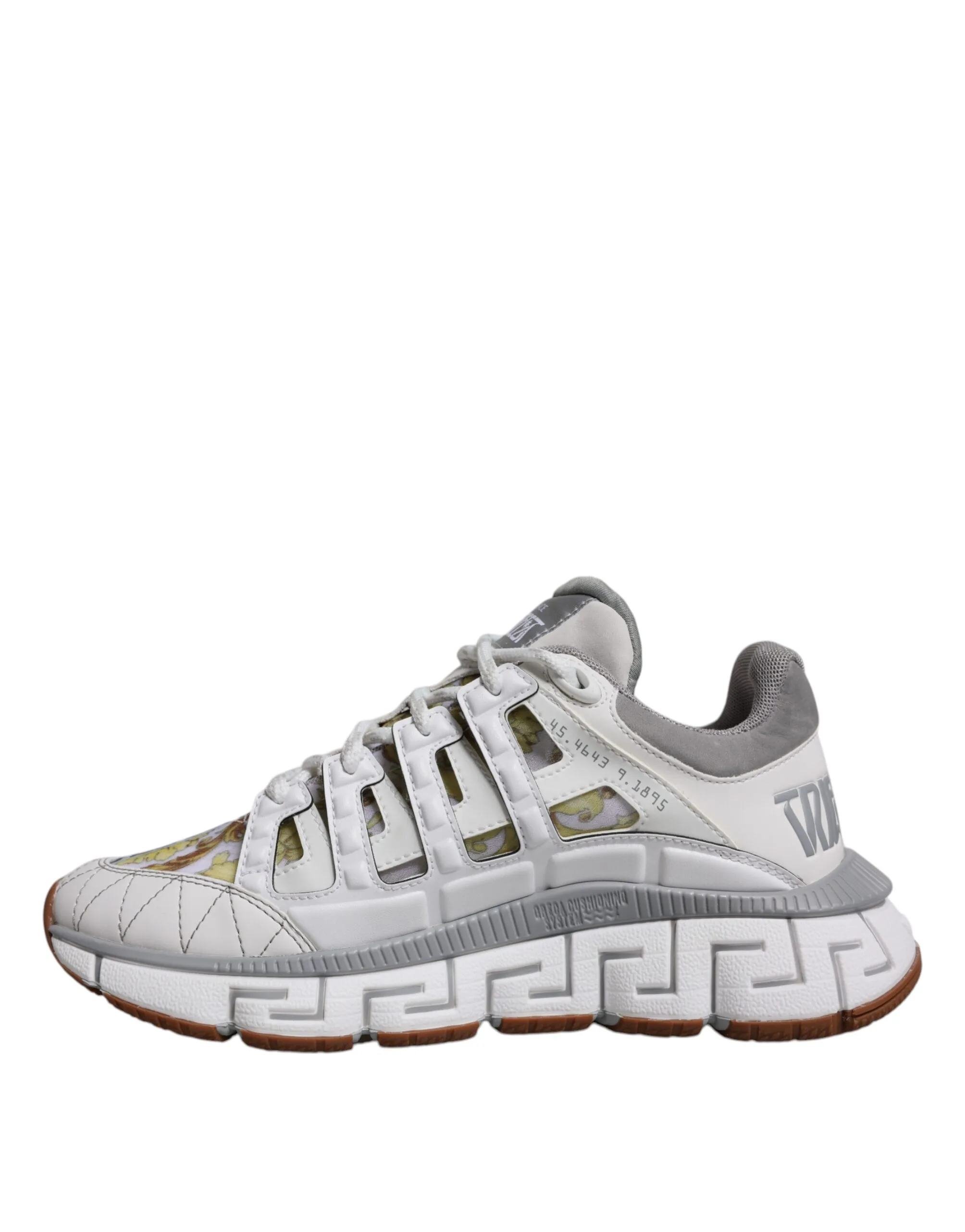 White Trigreca Barocco Print Low Top Sneakers Shoes - Image 5