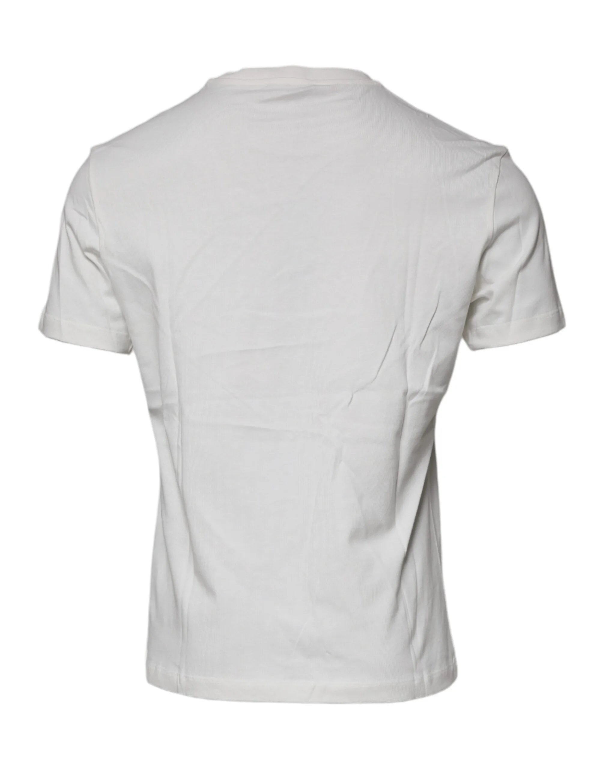 White Medusa Print Cotton Crew Neck T - shirt - Image 4