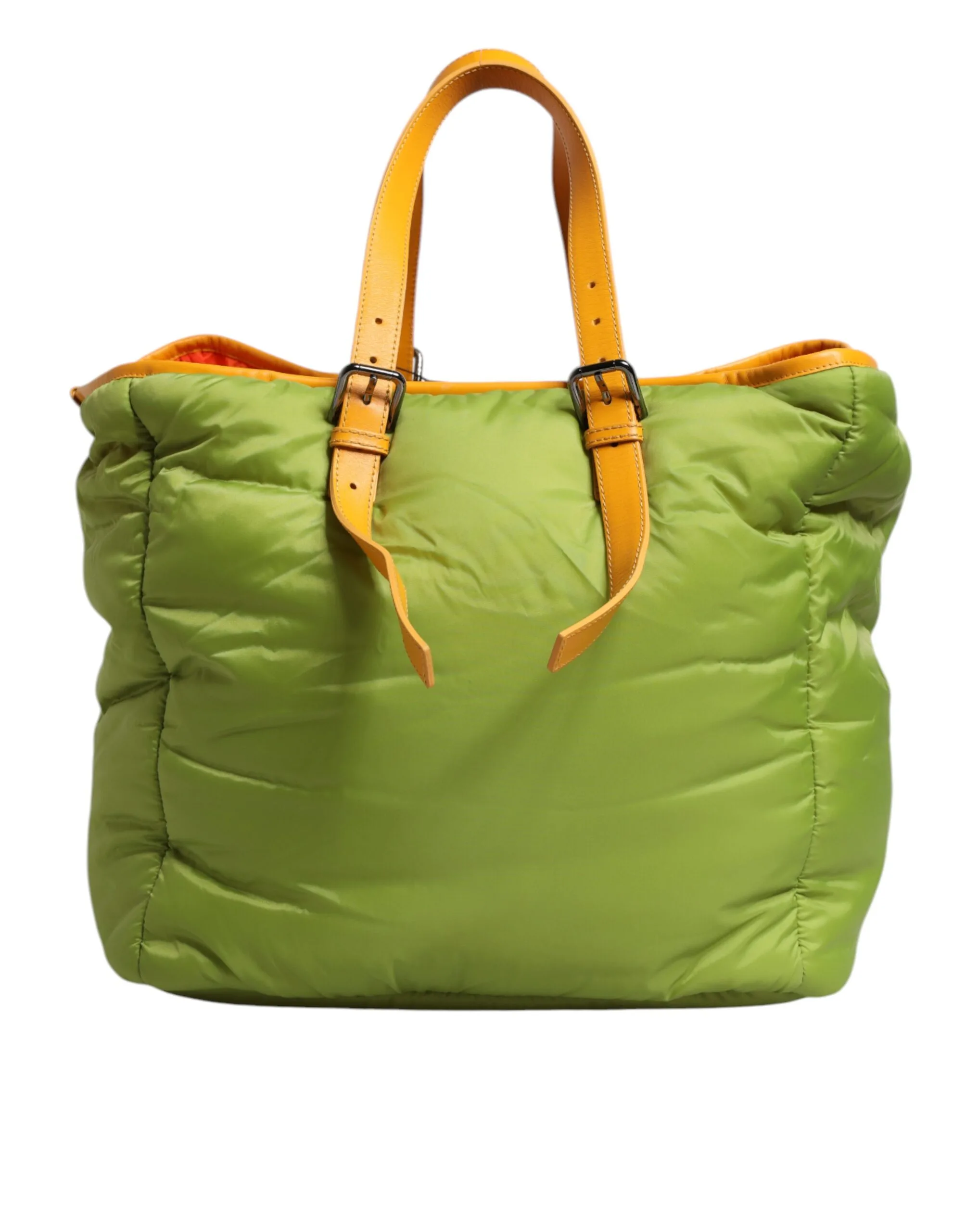 Green Nylon Padded Logo Plaque Tote Crossbody Bag - Image 3