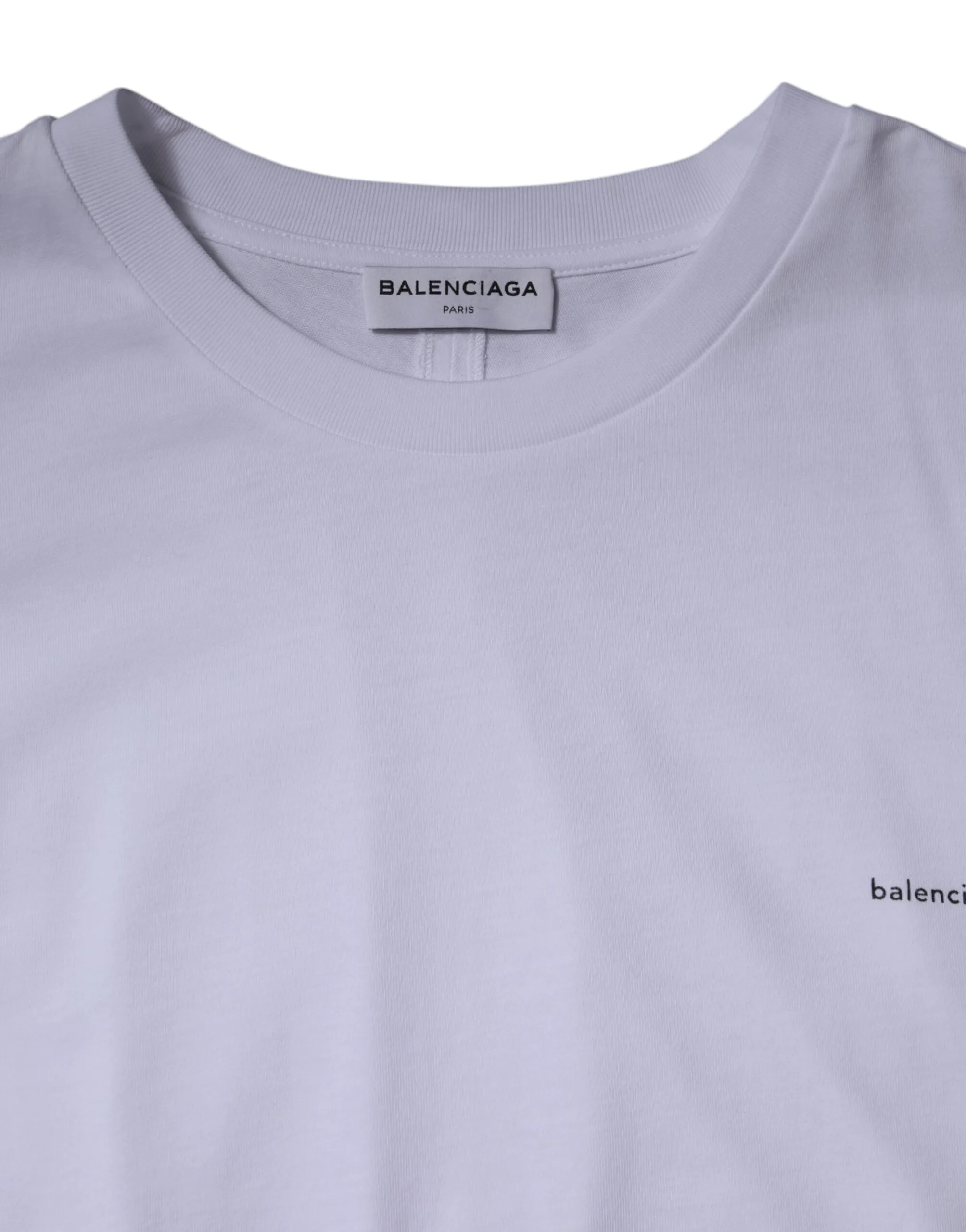 White Logo Cotton Crew Neck Short Sleeves T - shirt - Image 3