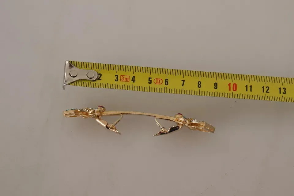 Gold Plated 925 Sterling Silver Crystal Collar Stop Brooch - Image 6