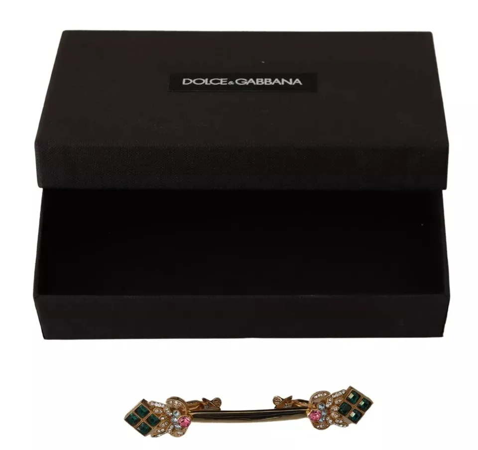 Gold Plated 925 Sterling Silver Crystal Collar Stop Brooch - Image 7