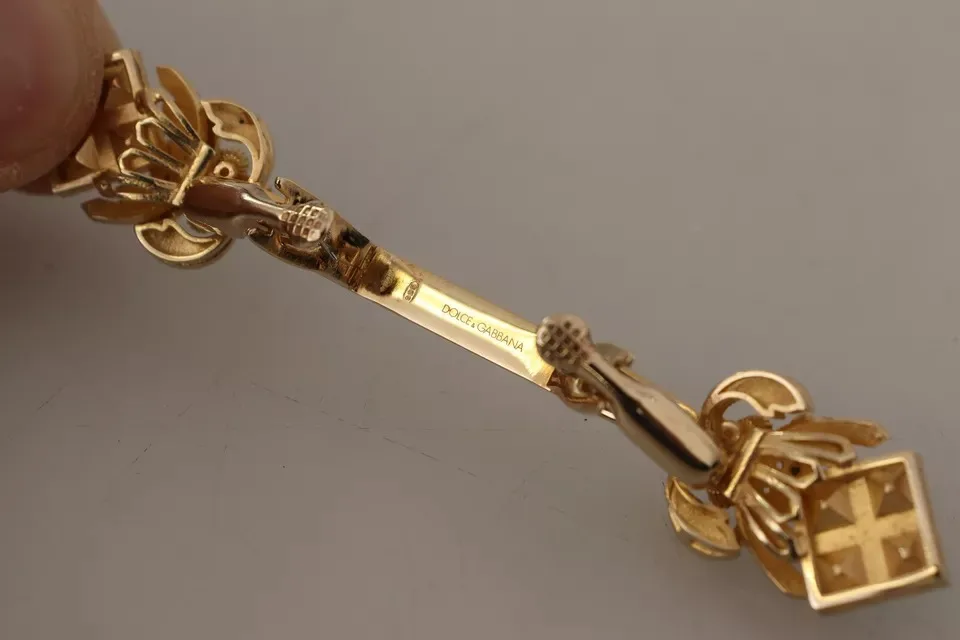 Gold Plated 925 Sterling Silver Crystal Collar Stop Brooch - Image 3
