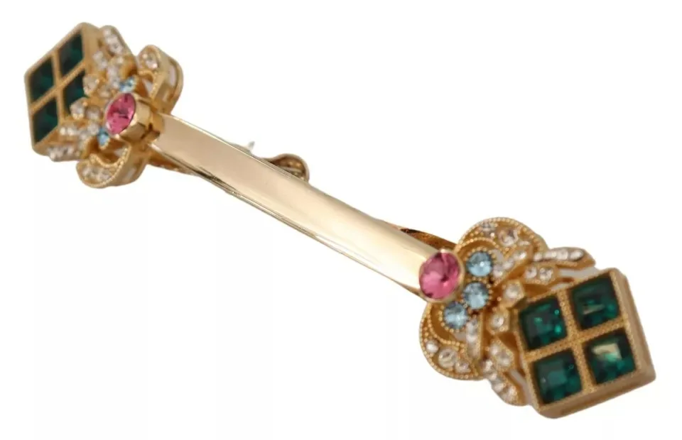 Gold Plated 925 Sterling Silver Crystal Collar Stop Brooch - Image 5