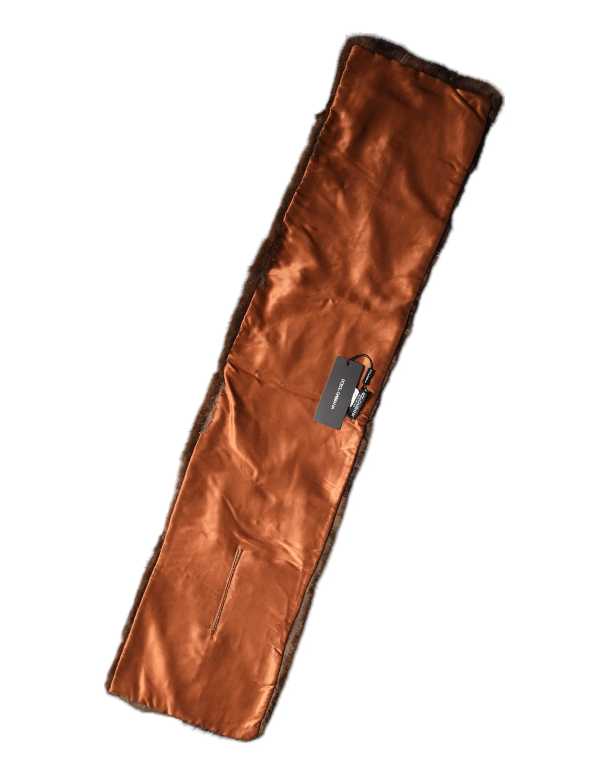 Black Brown Stripe Fur Shawl Wrap Scarf - Image 5