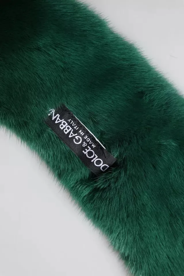 Green Mink Fur Collar Women Neck Wrap Scarf - Image 5